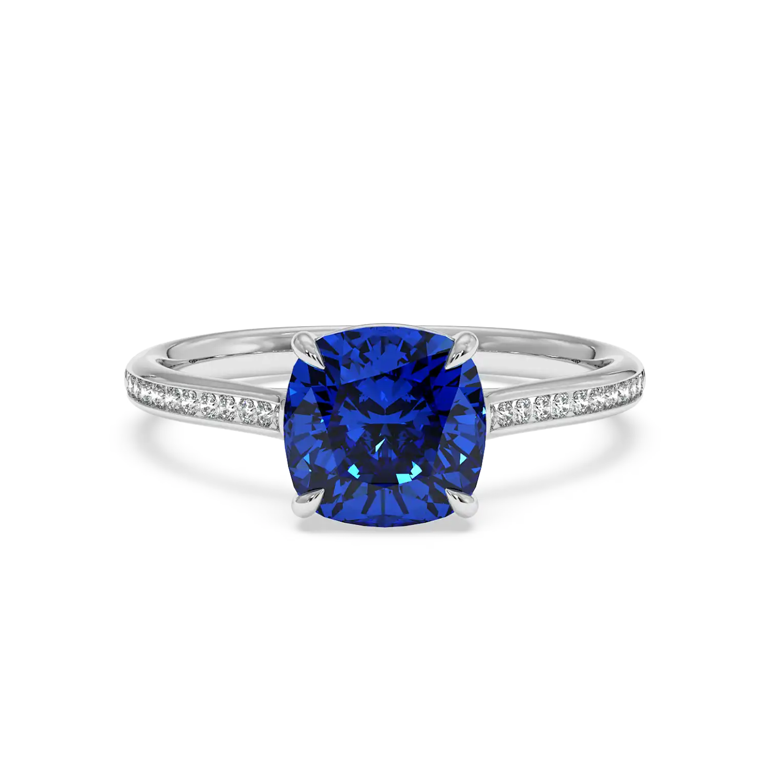 18K White Gold Poppy Channel Engagement Ring