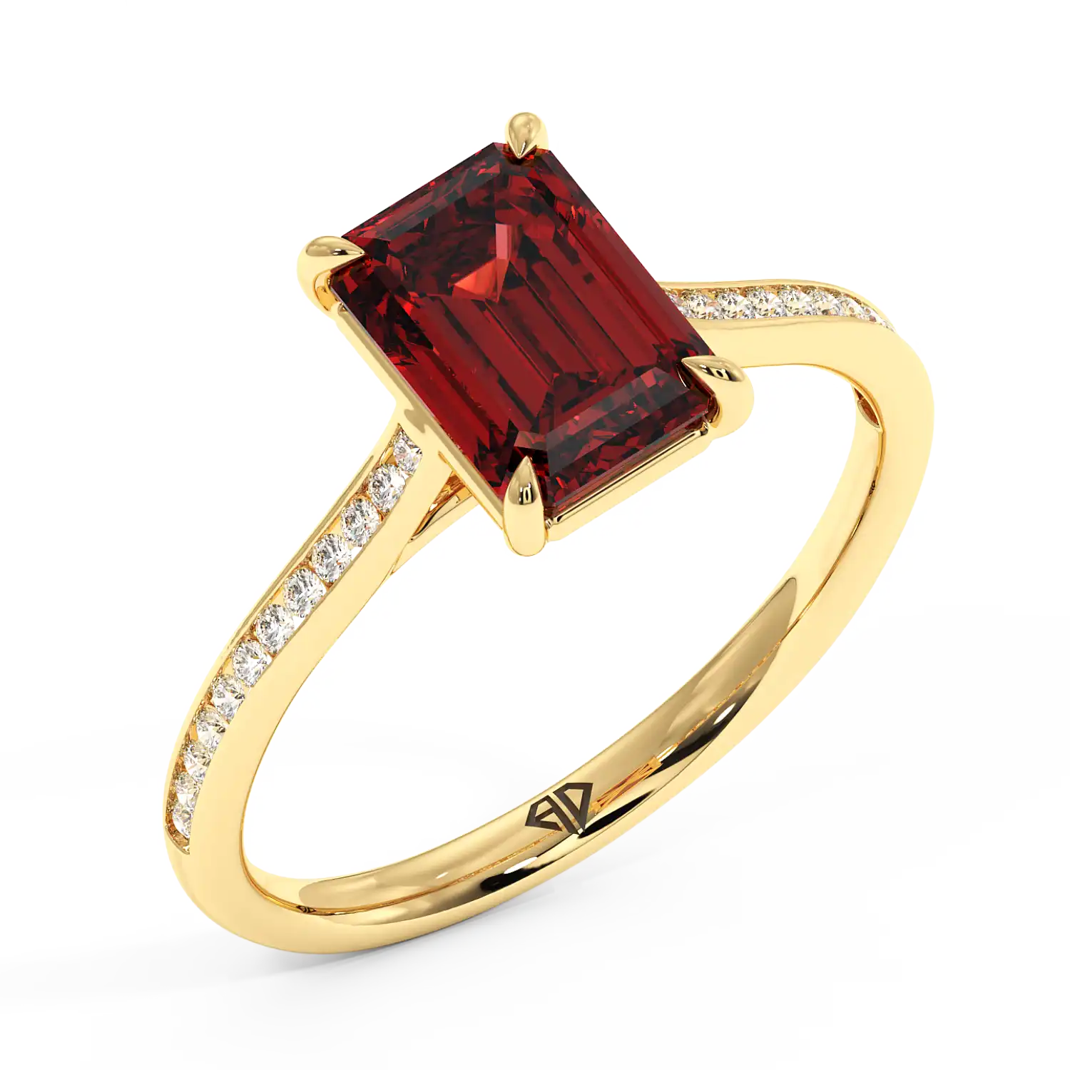 18K Yellow Gold Poppy Channel Engagement Ring