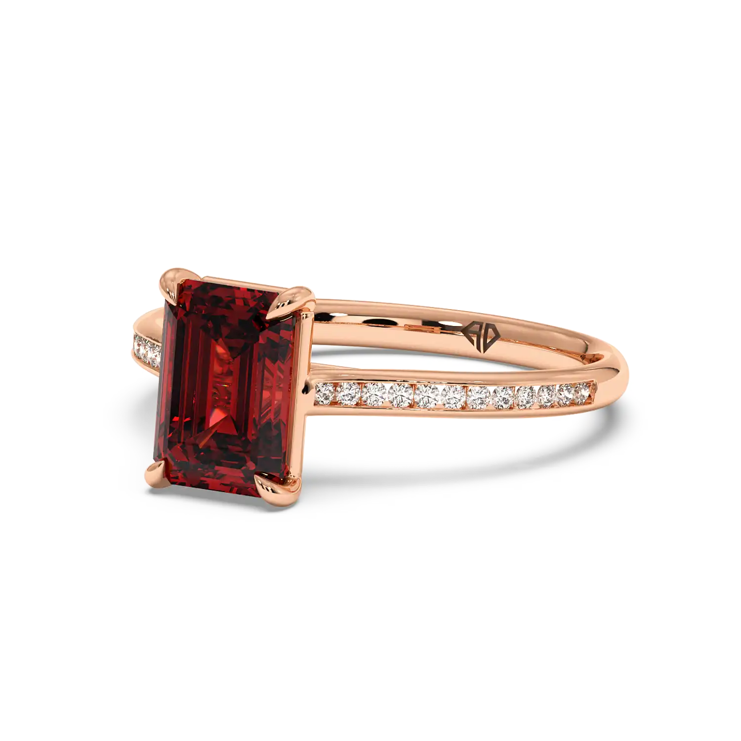 18K Rose Gold Poppy Channel Engagement Ring