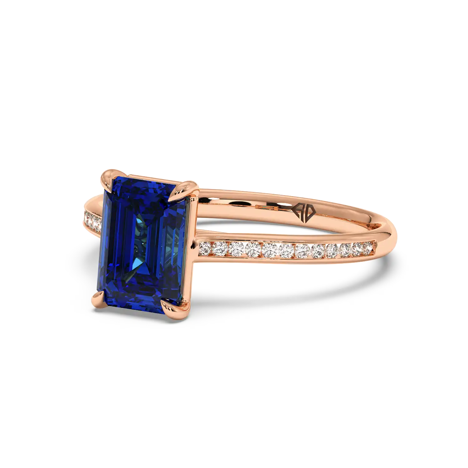 18K Rose Gold Poppy Channel Engagement Ring