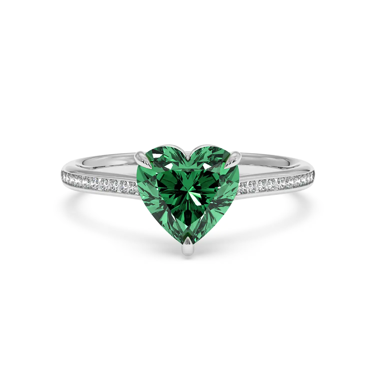 18K White Gold Poppy Channel Engagement Ring