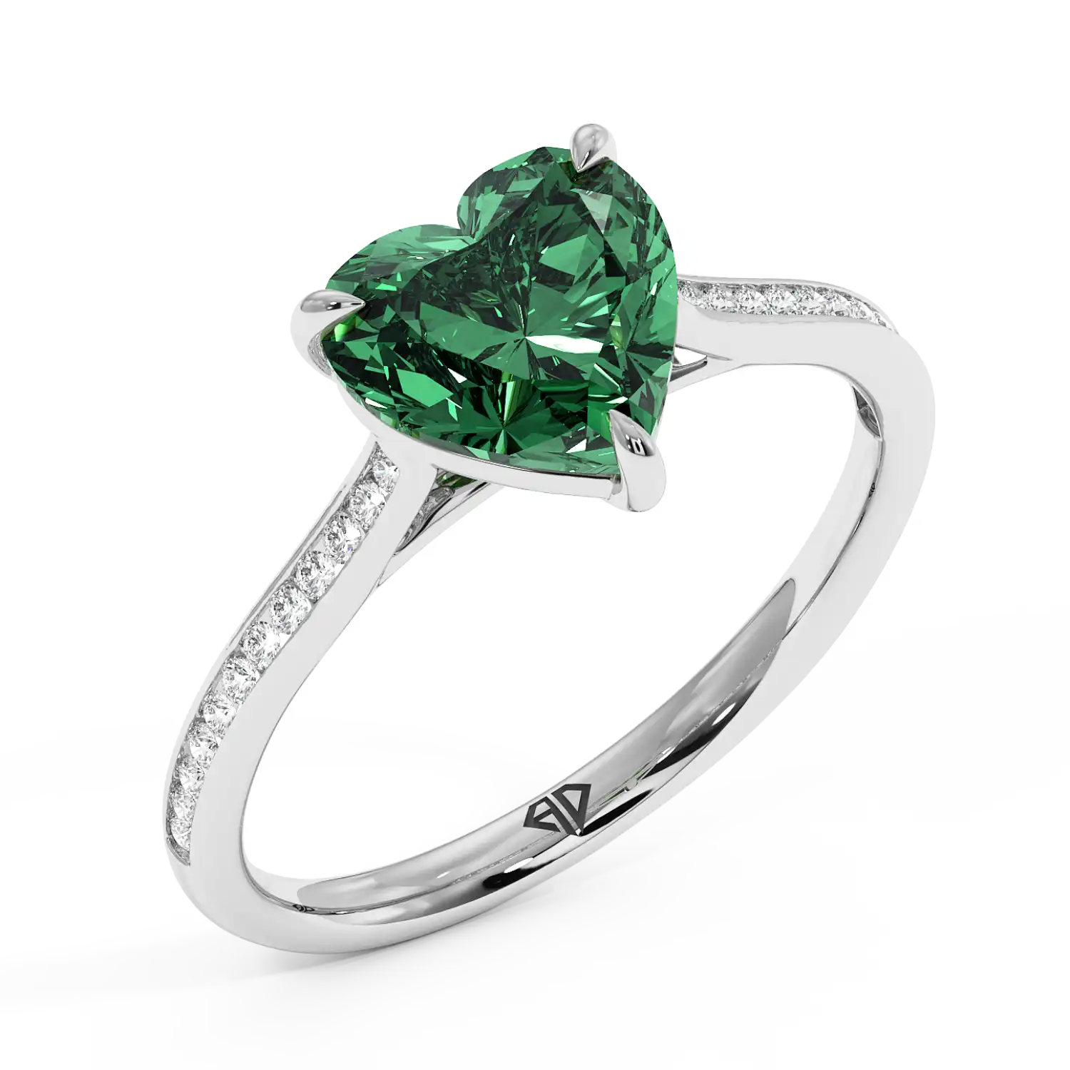 18K White Gold Poppy Channel Engagement Ring