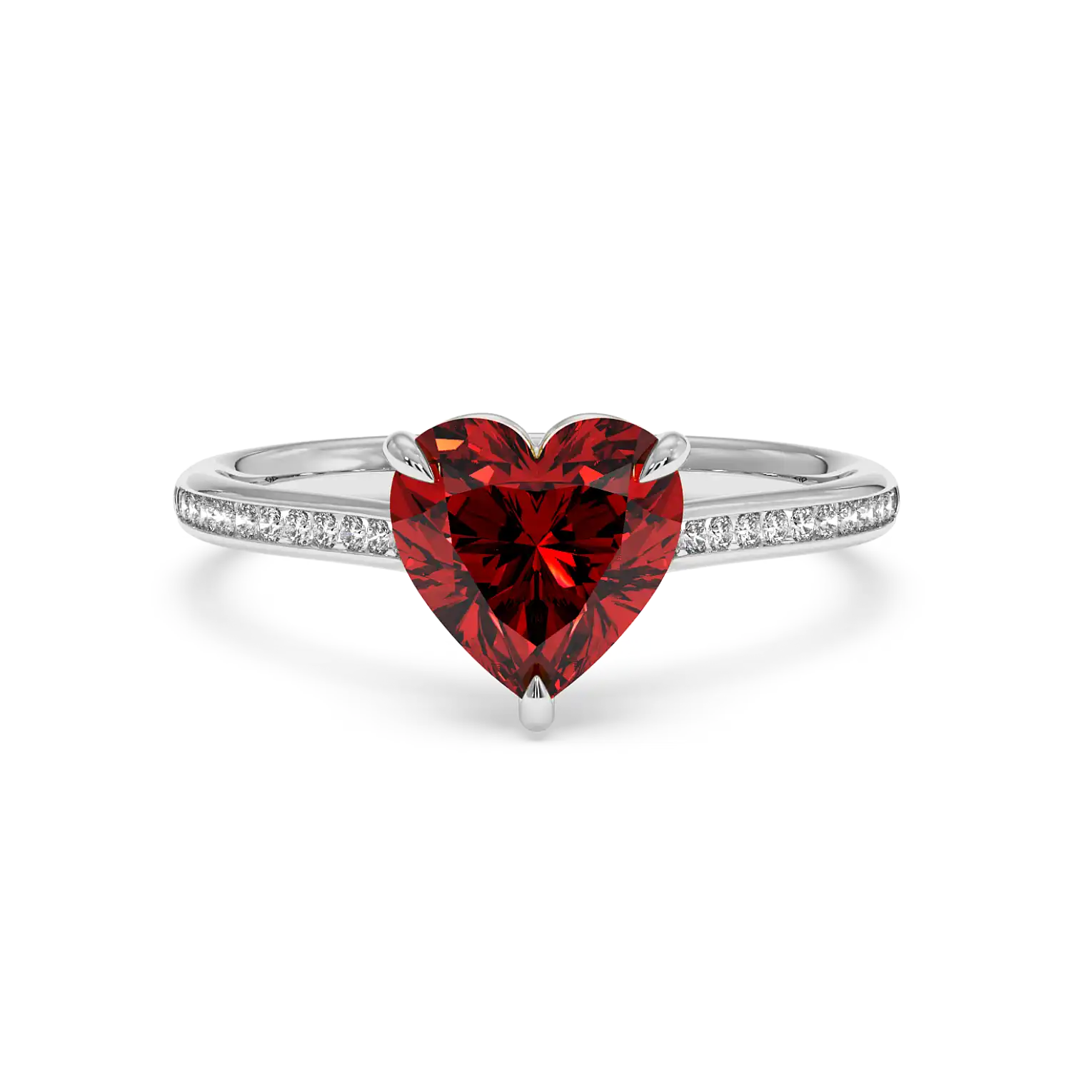 18K White Gold Poppy Channel Engagement Ring