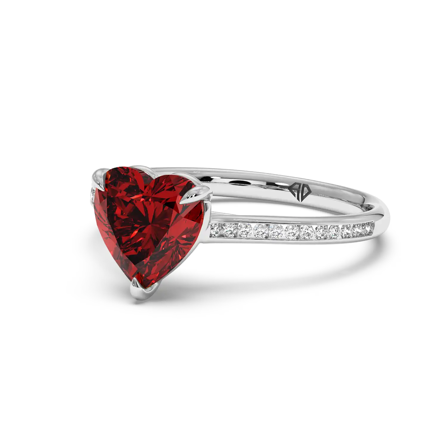 18K White Gold Poppy Channel Engagement Ring