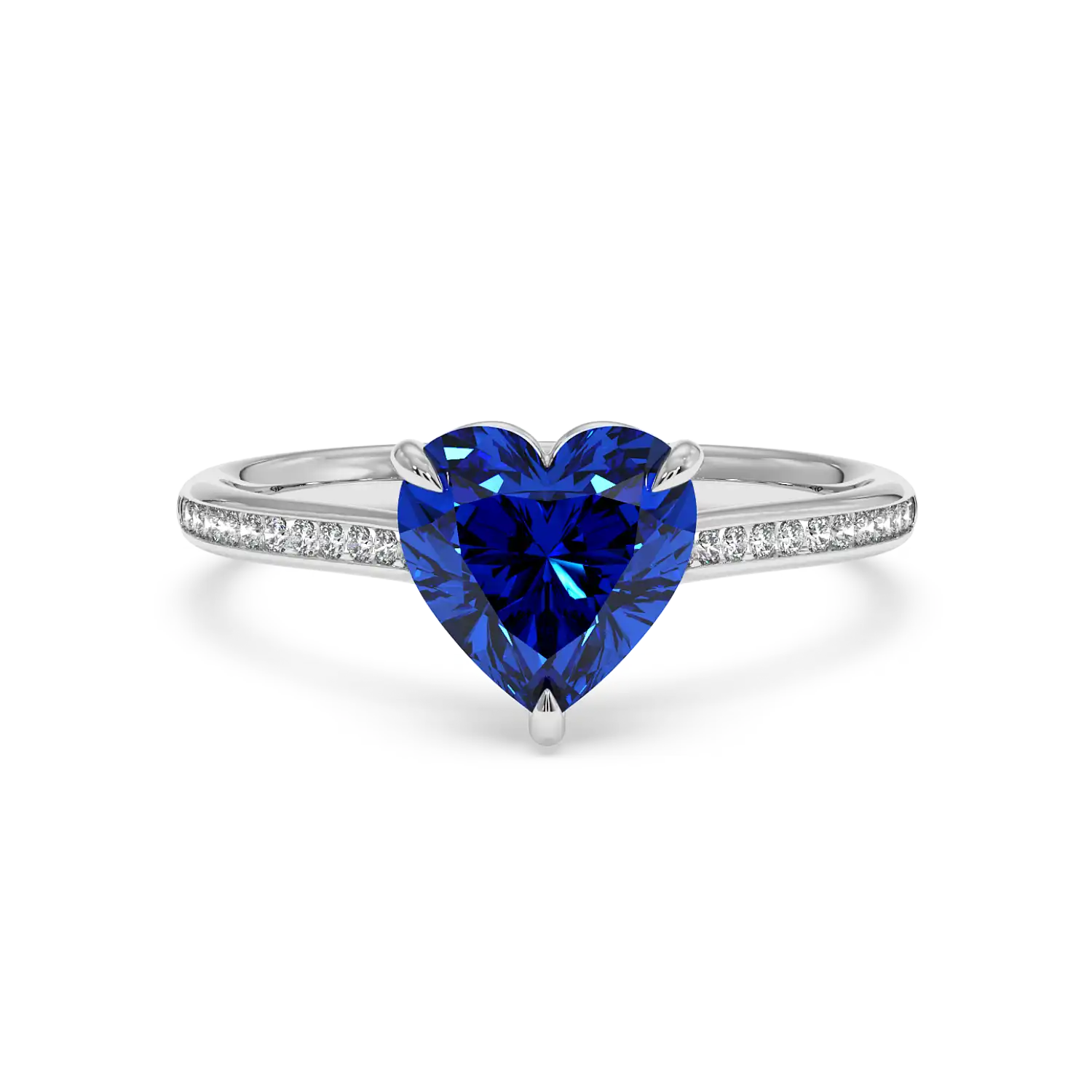 18K White Gold Poppy Channel Engagement Ring