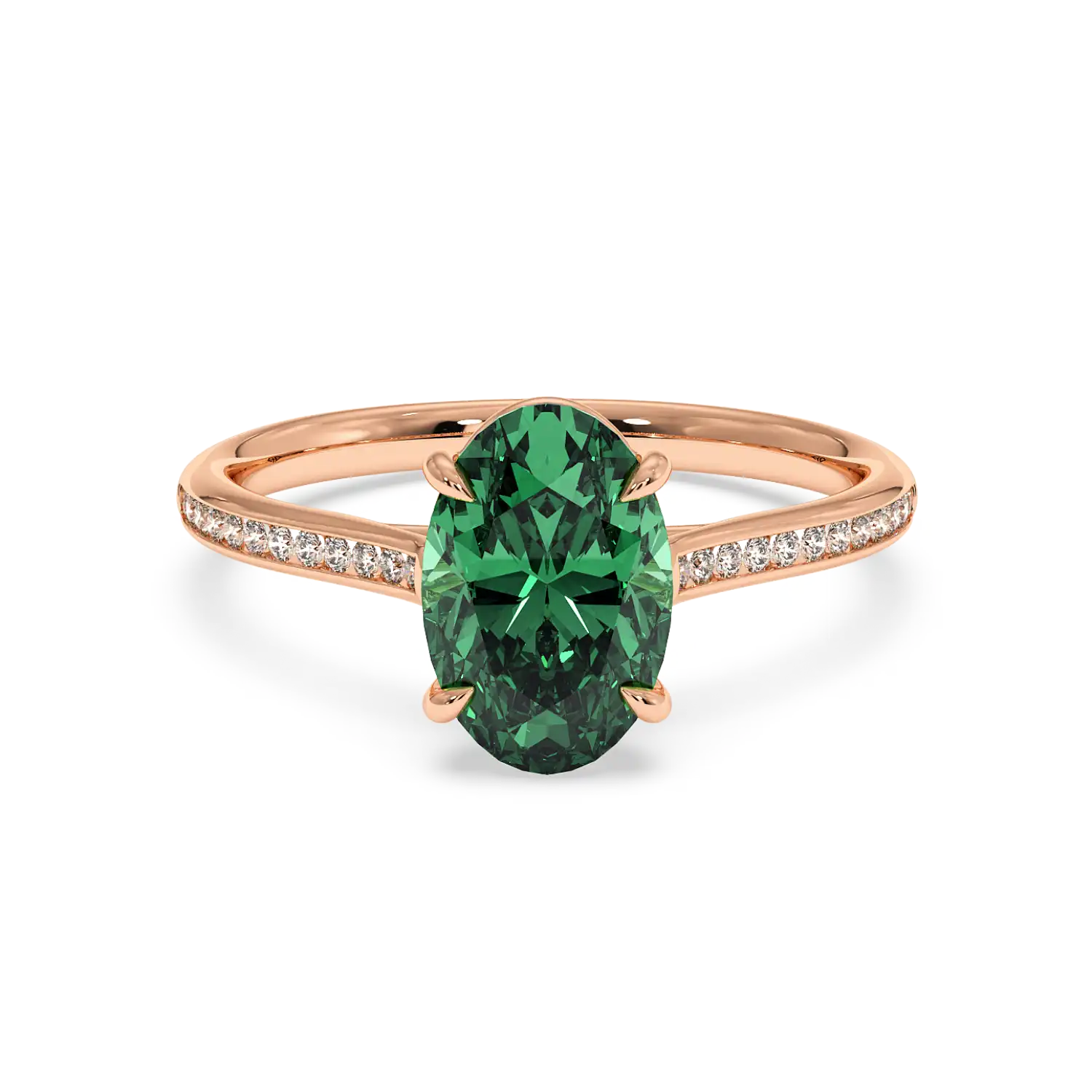 18K Rose Gold Poppy Channel Engagement Ring
