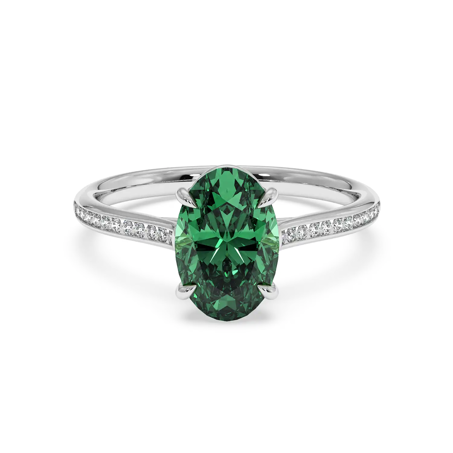 18K White Gold Poppy Channel Engagement Ring