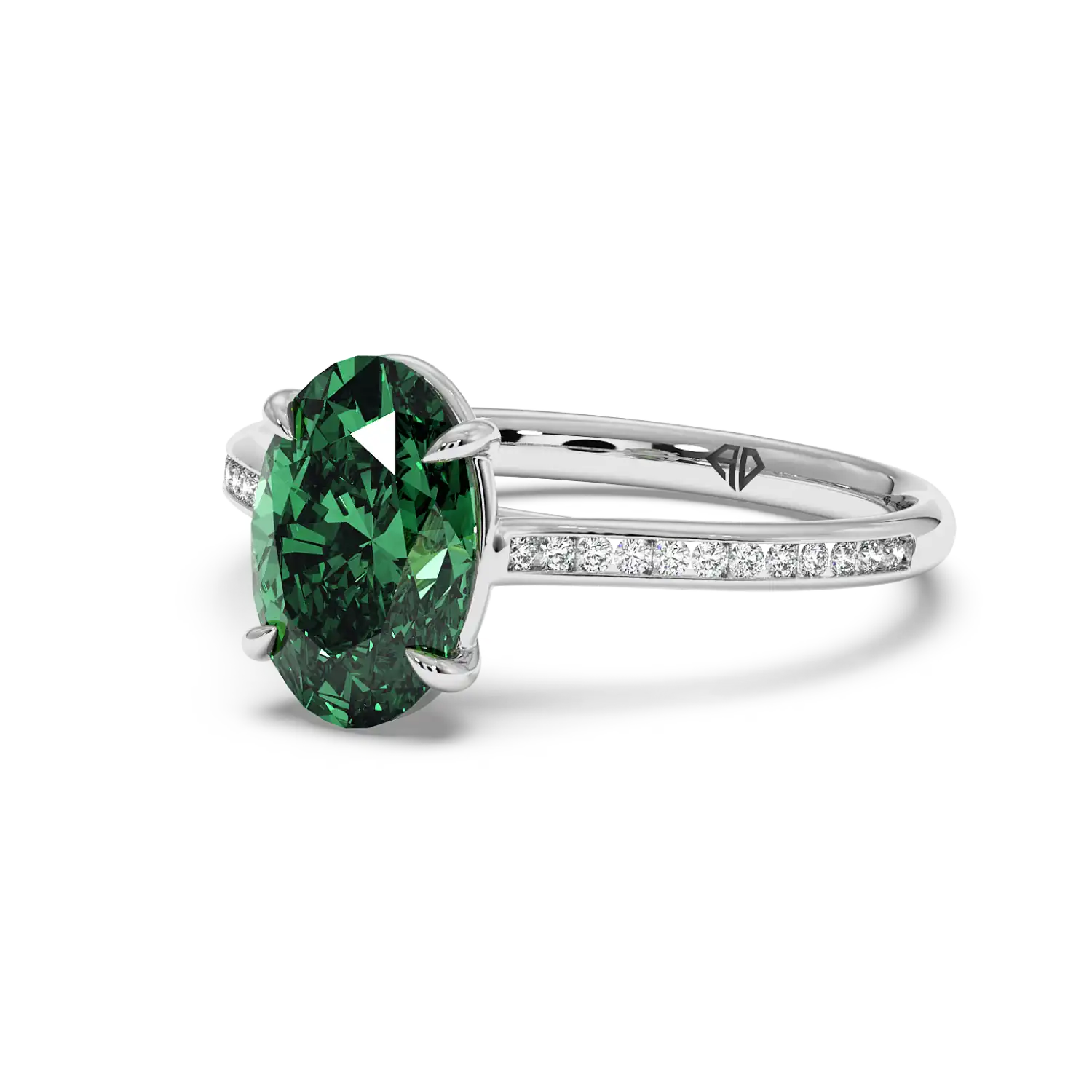 18K White Gold Poppy Channel Engagement Ring