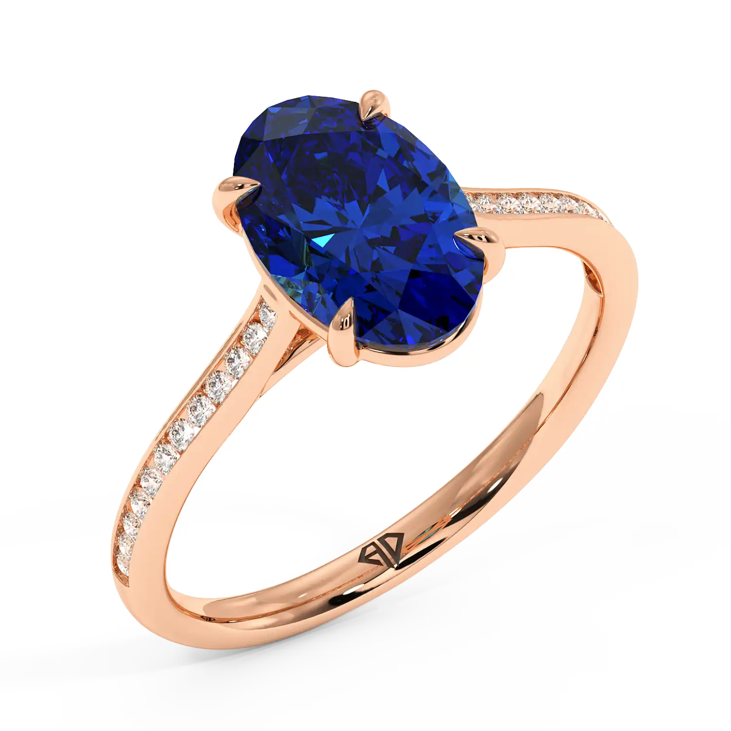 18K Rose Gold Poppy Channel Engagement Ring