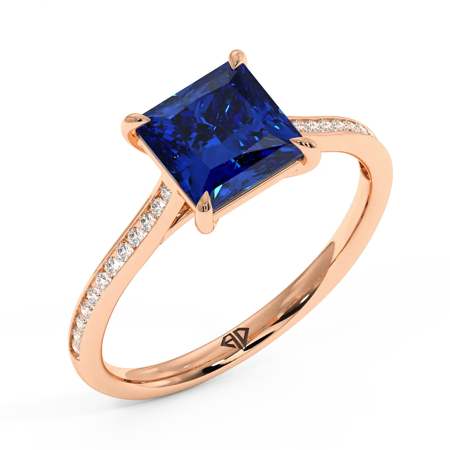 18K Rose Gold Poppy Channel Engagement Ring