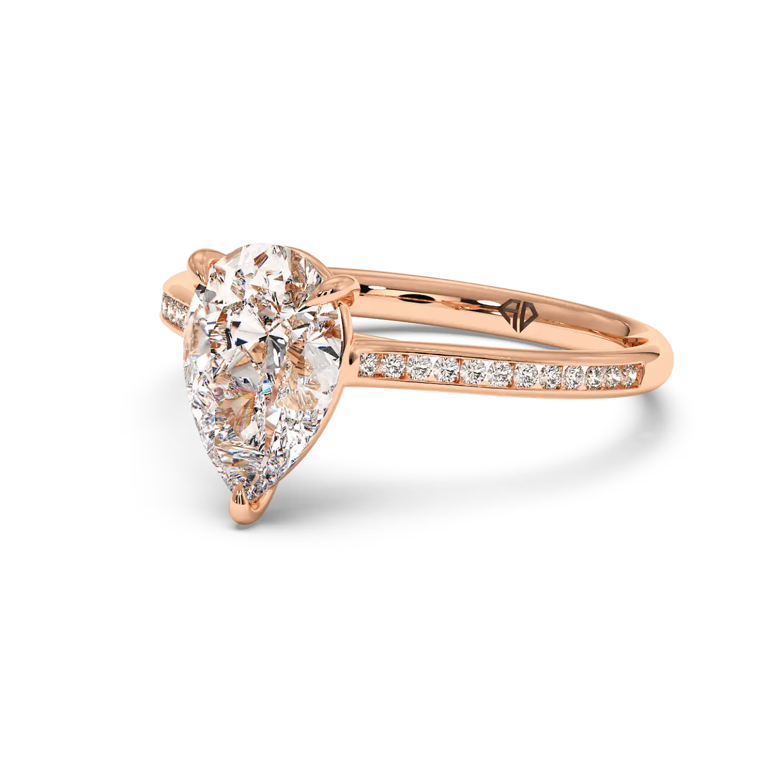 18K Rose Gold Poppy Channel Engagement Ring