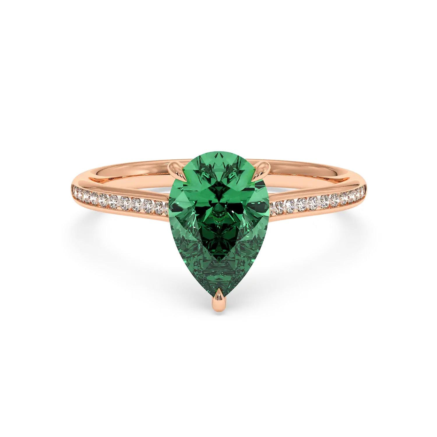 18K Rose Gold Poppy Channel Engagement Ring