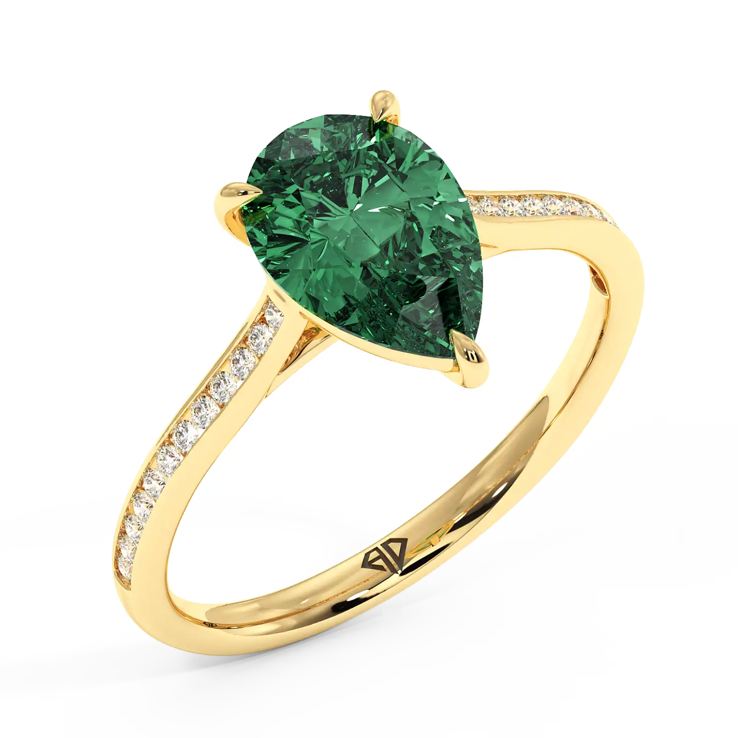 18K Yellow Gold Poppy Channel Engagement Ring