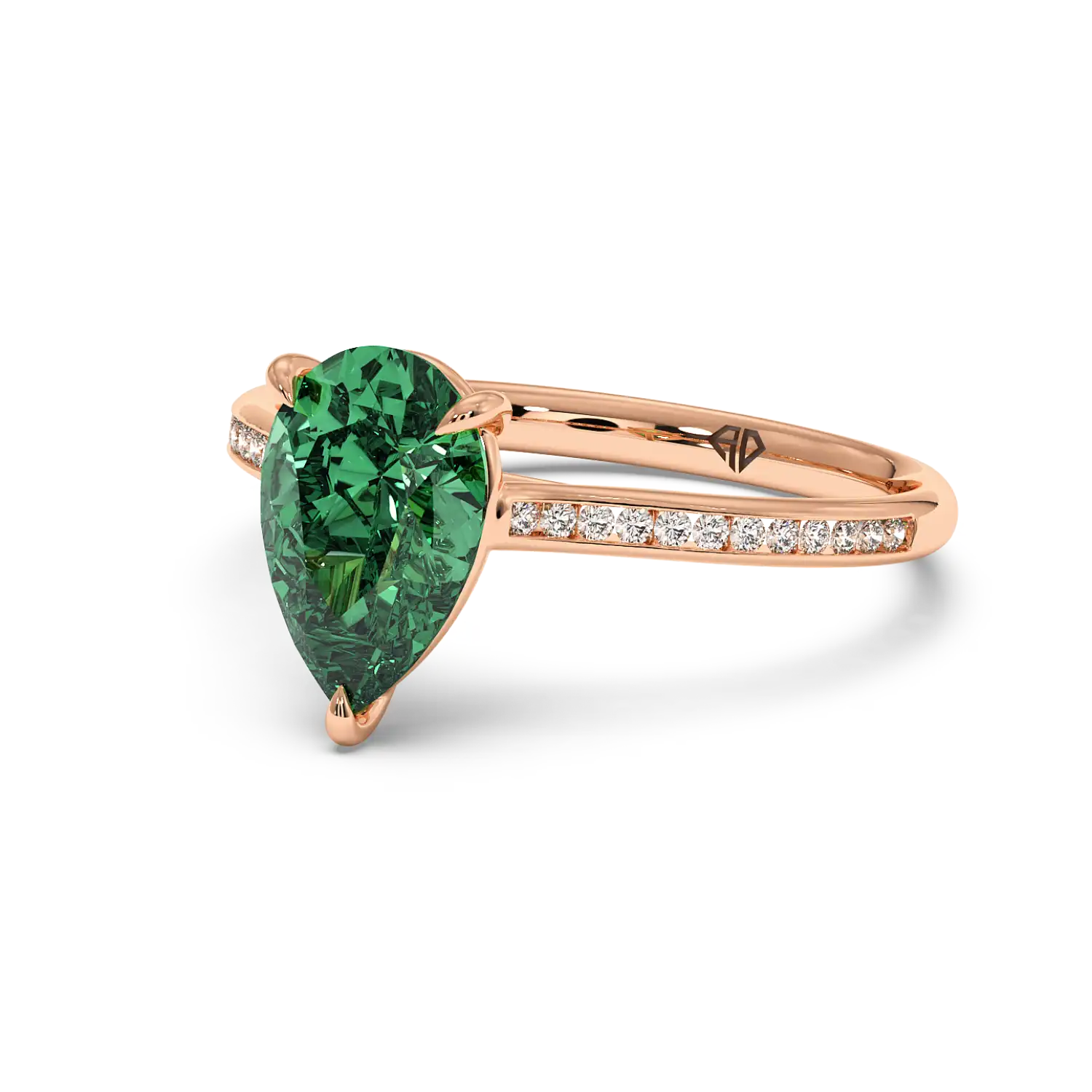 18K Rose Gold Poppy Channel Engagement Ring