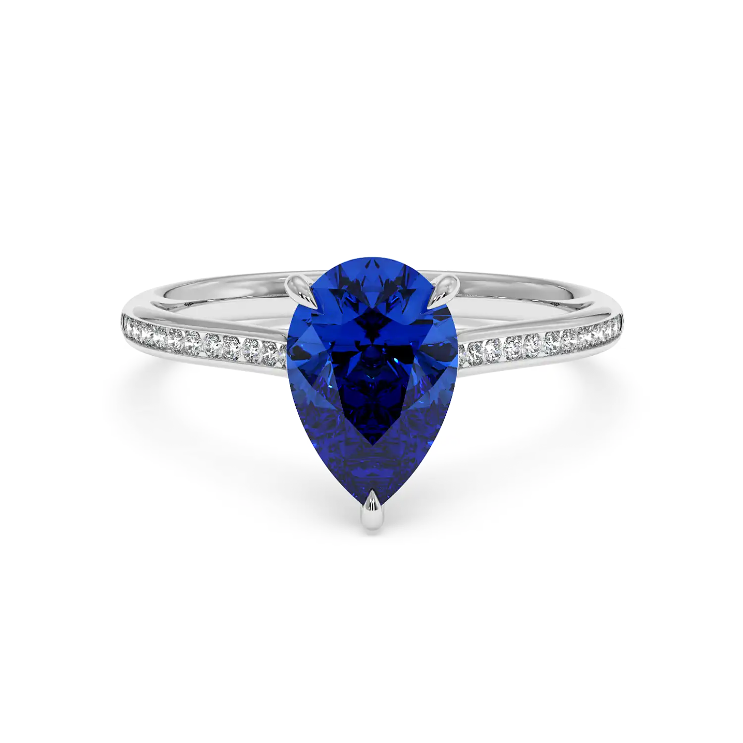 18K White Gold Poppy Channel Engagement Ring