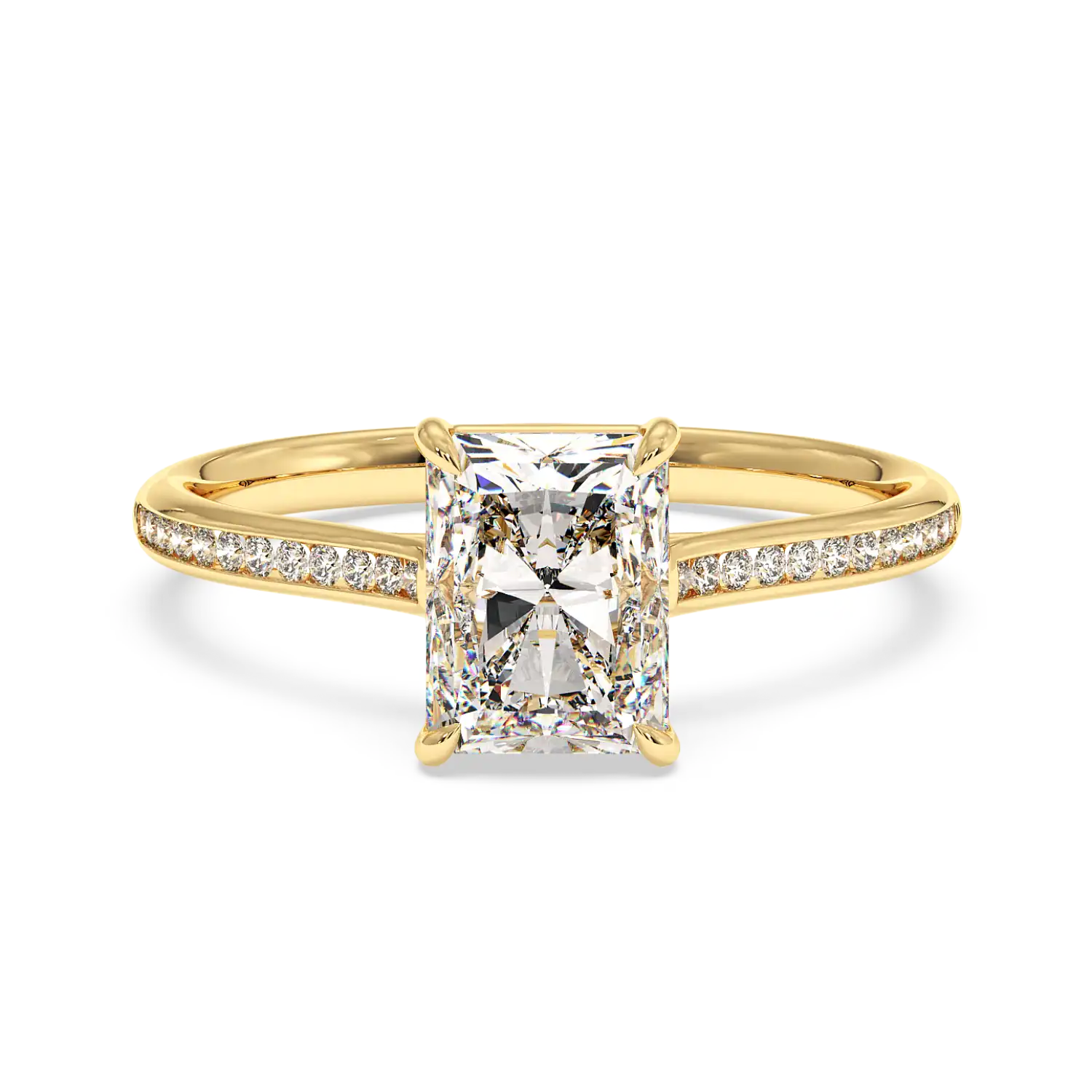 18K Yellow Gold Poppy Channel Engagement Ring