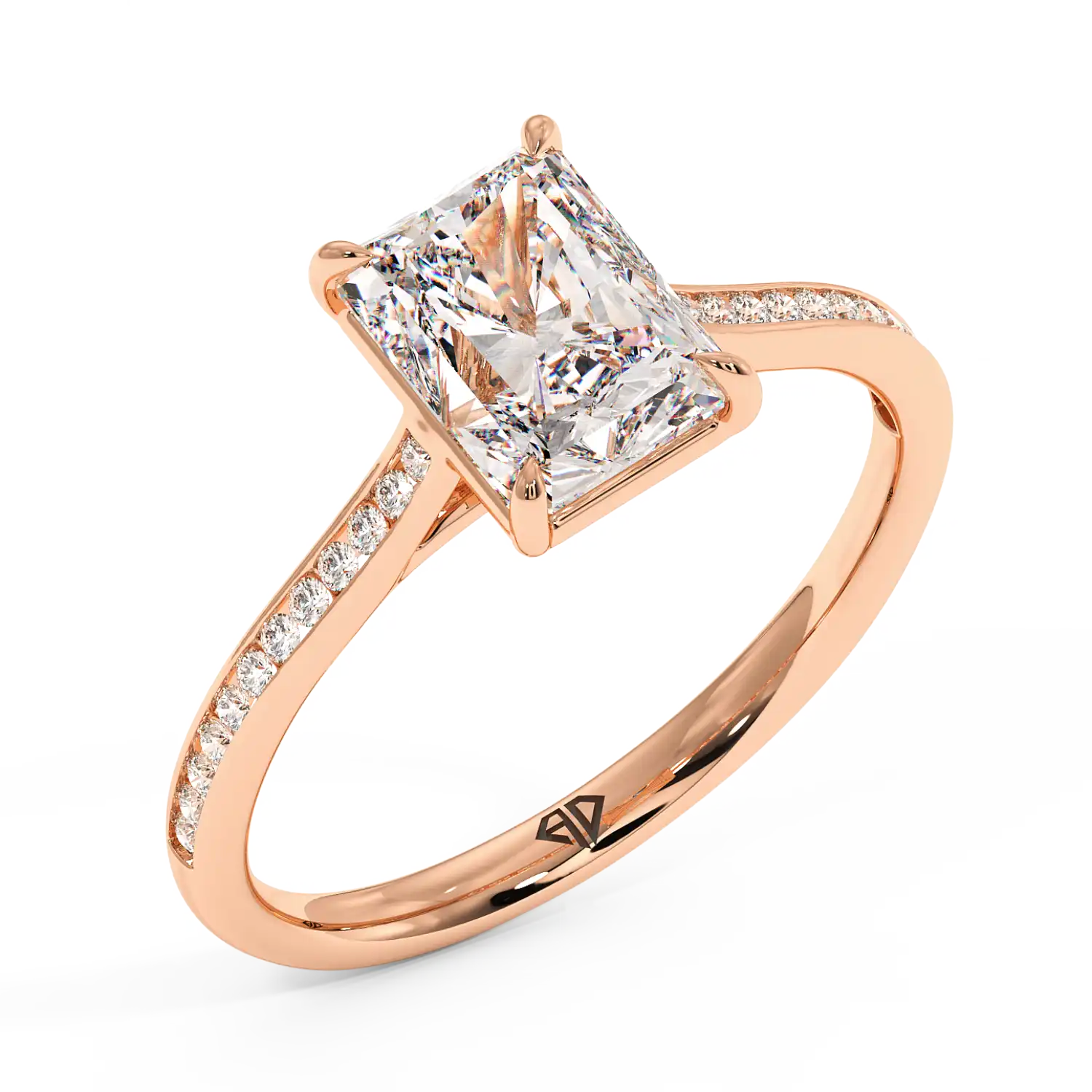18K Rose Gold Poppy Channel Engagement Ring