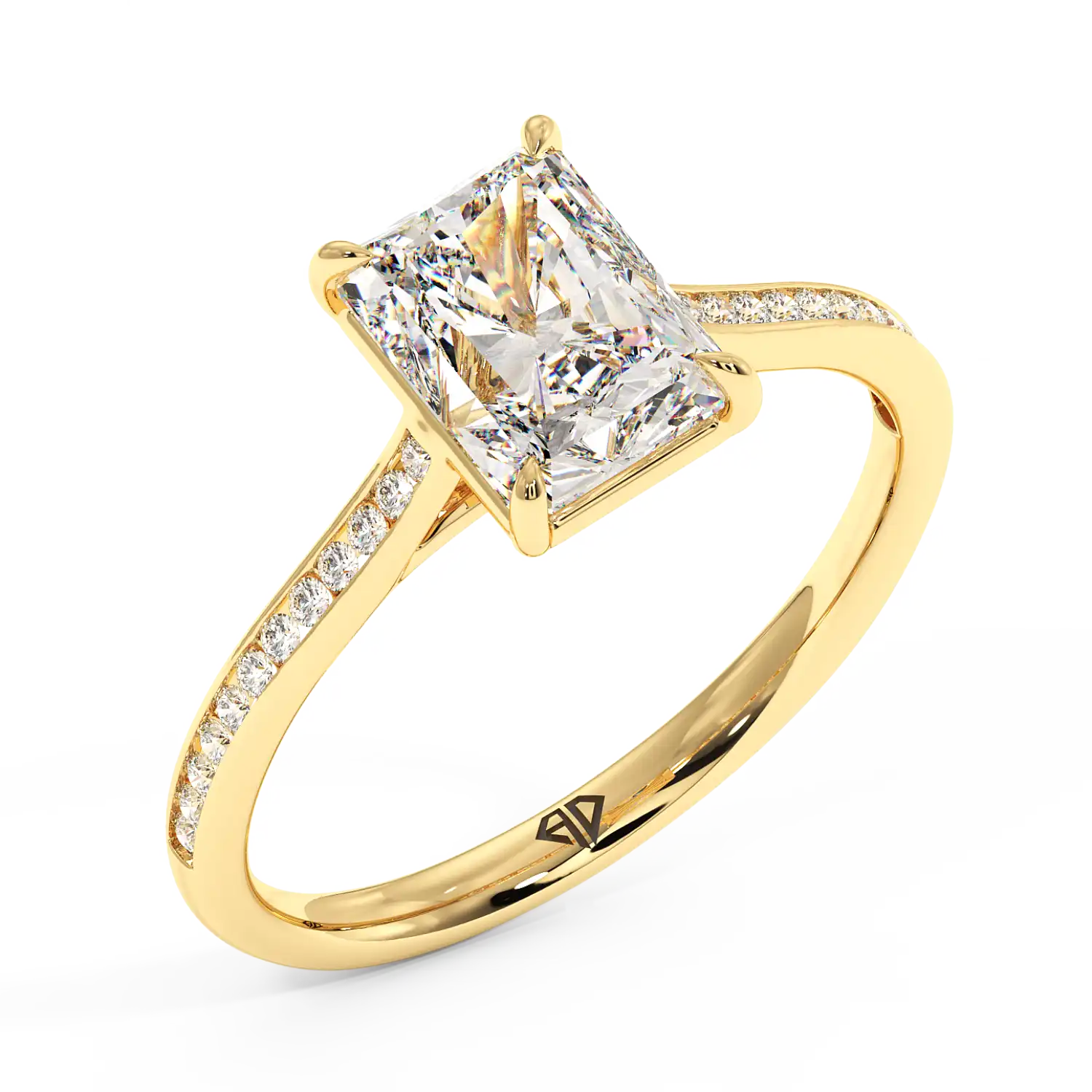 18K Yellow Gold Poppy Channel Engagement Ring