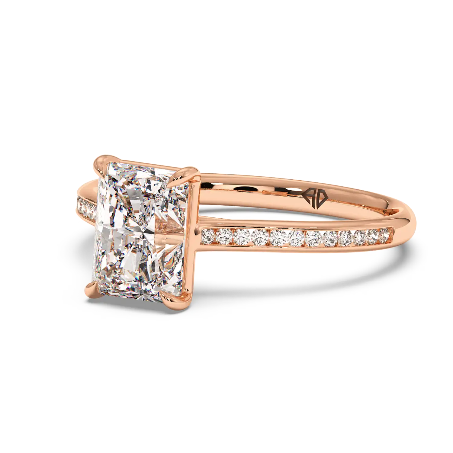 18K Rose Gold Poppy Channel Engagement Ring