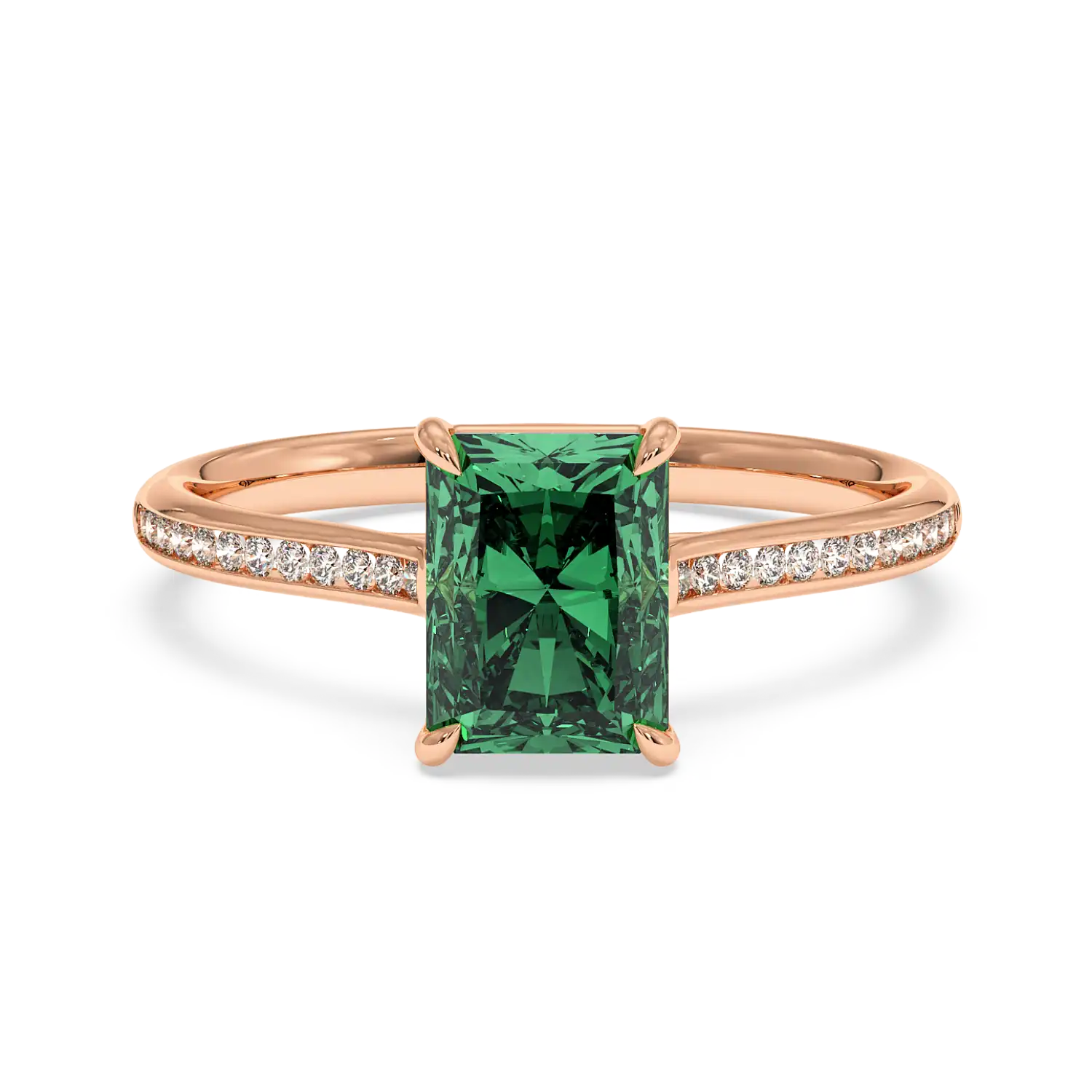 18K Rose Gold Poppy Channel Engagement Ring