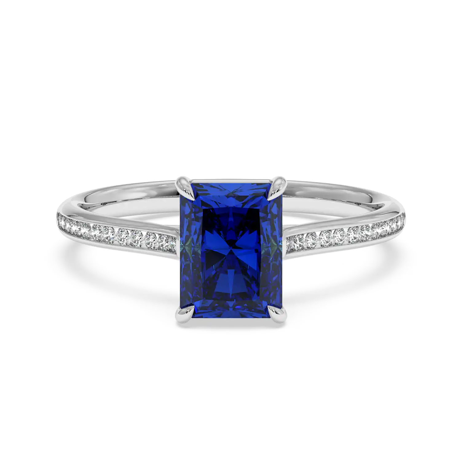 18K White Gold Poppy Channel Engagement Ring