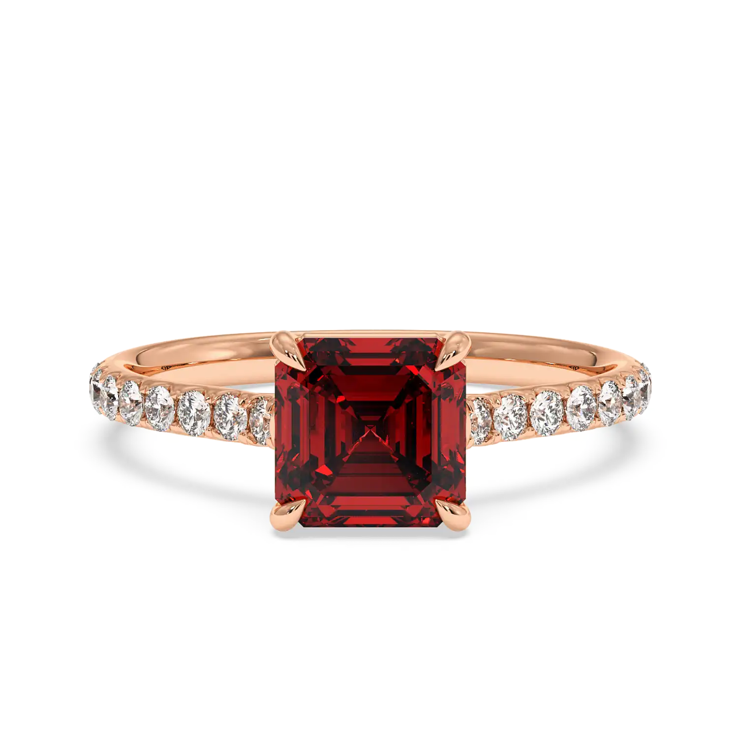 18K Rose Gold Poppy Micro Engagement Ring