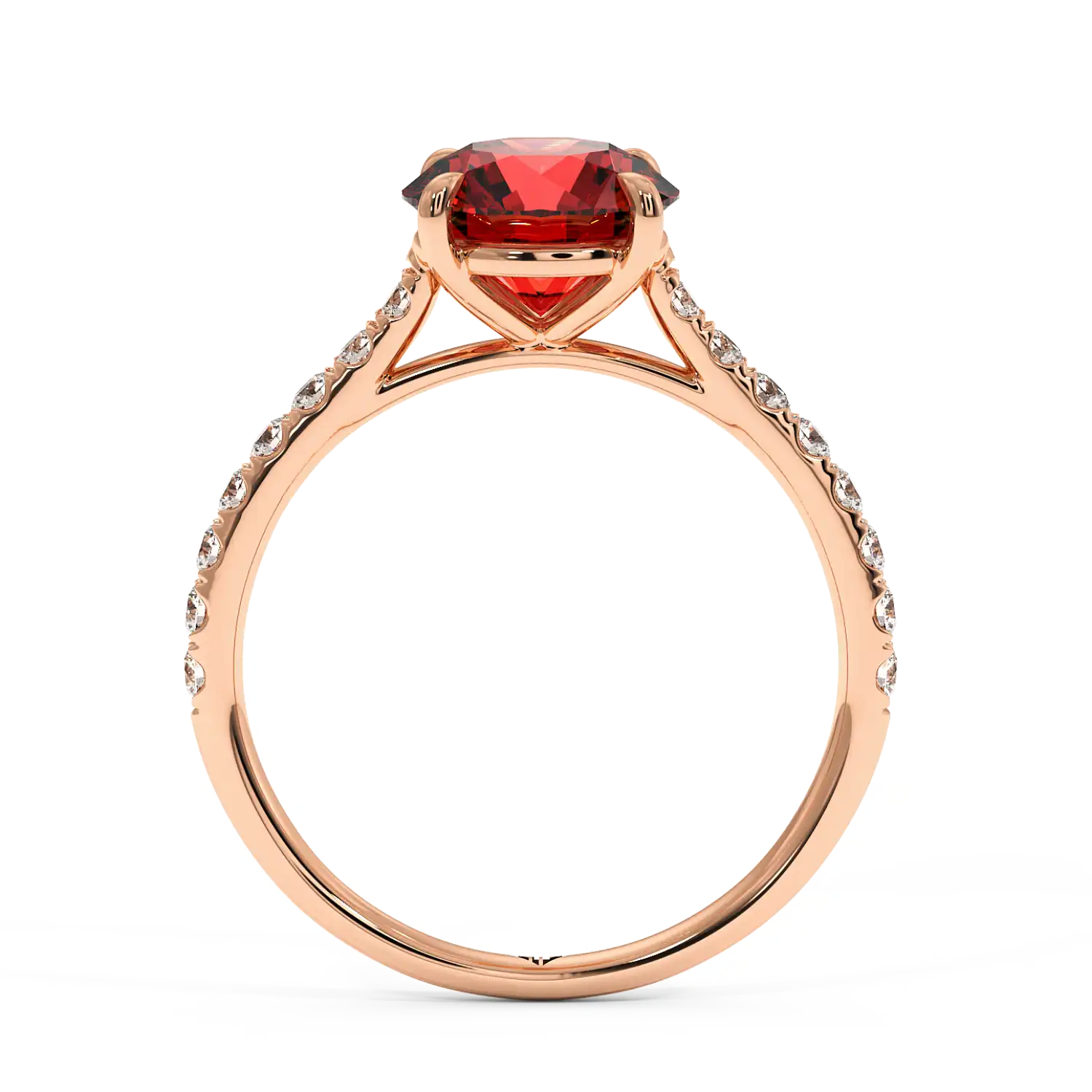 18K Rose Gold Poppy Micro Engagement Ring