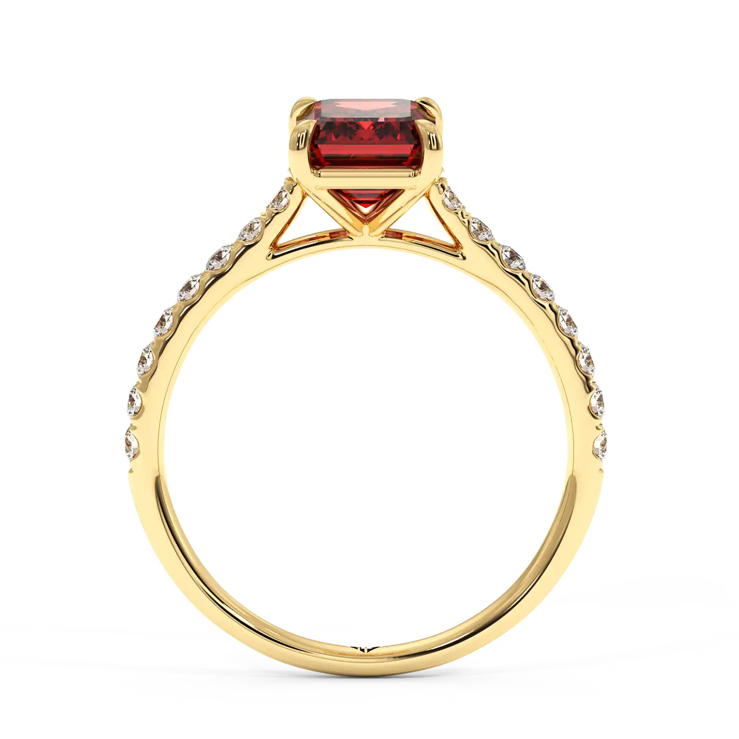 18K Yellow Gold Poppy Micro Engagement Ring