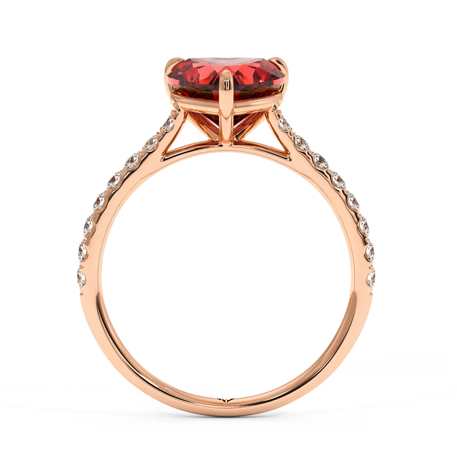 18K Rose Gold Poppy Micro Engagement Ring