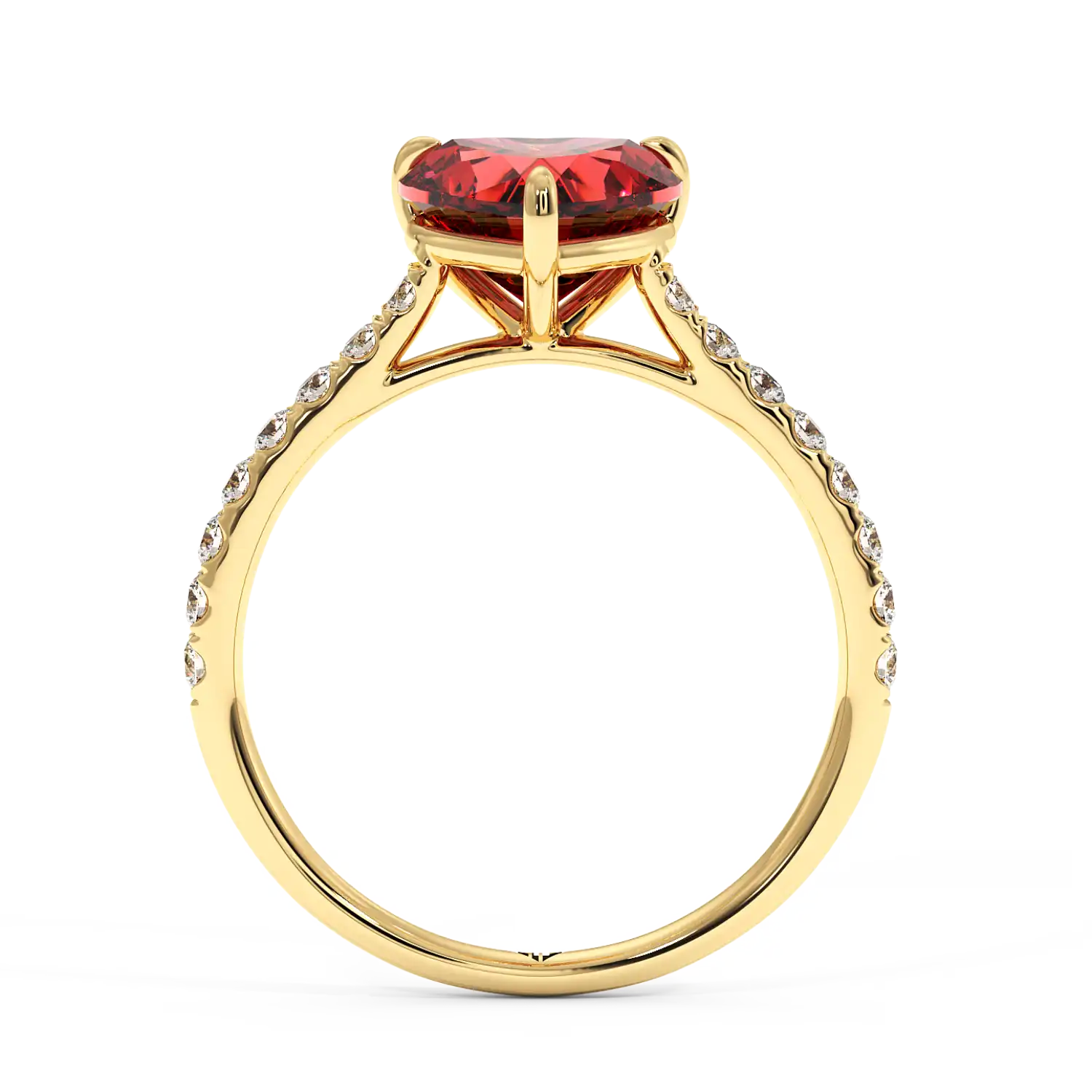 18K Yellow Gold Poppy Micro Engagement Ring