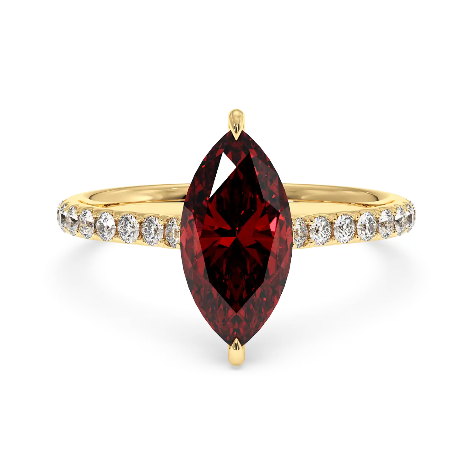 18K Yellow Gold Poppy Micro Engagement Ring