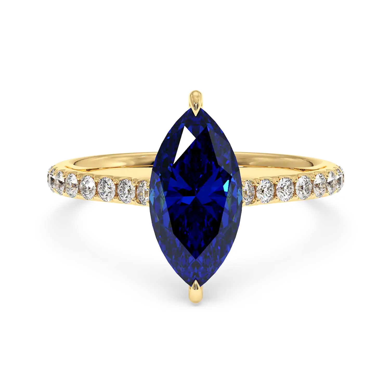 18K Yellow Gold Poppy Micro Engagement Ring