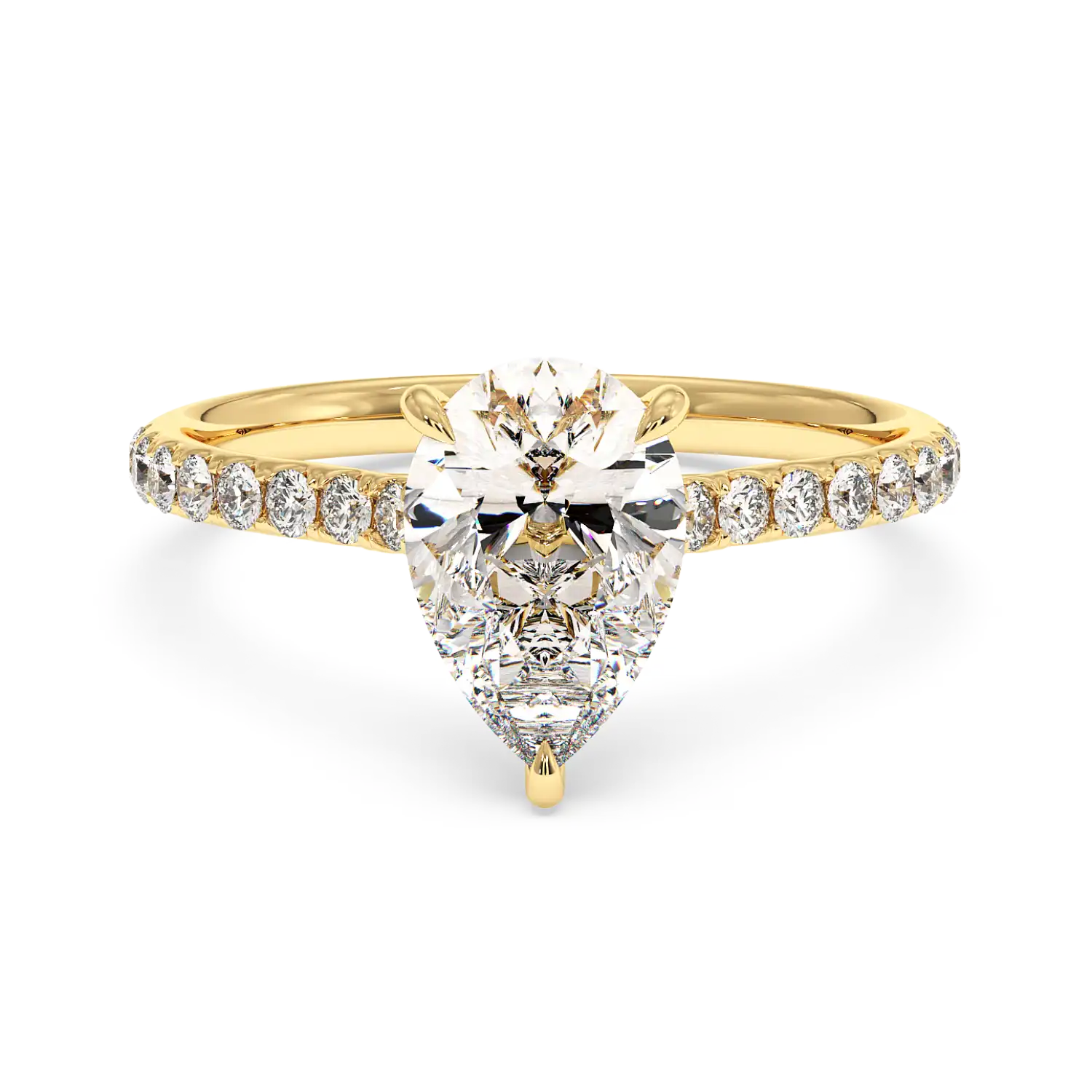 18K Yellow Gold Poppy Micro Engagement Ring