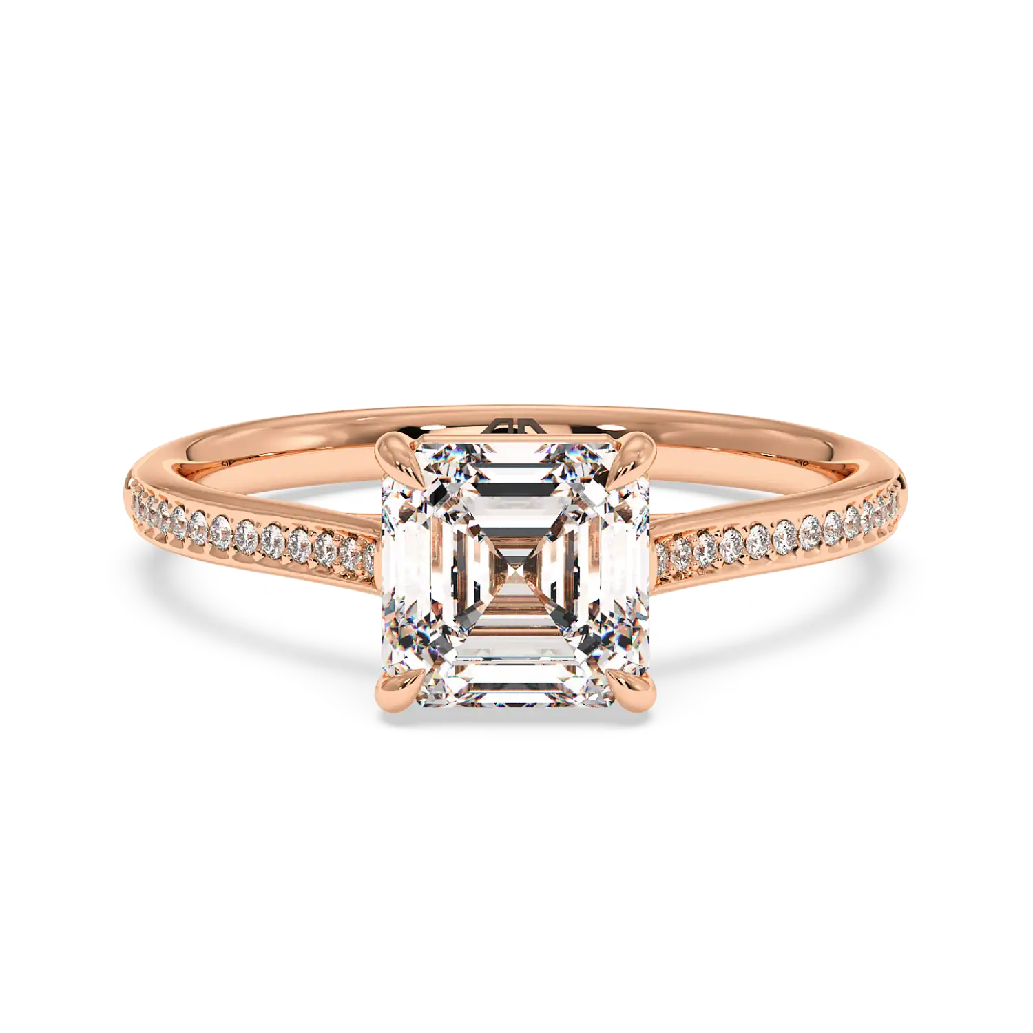 18K Rose Gold Poppy Pave Engagement Ring