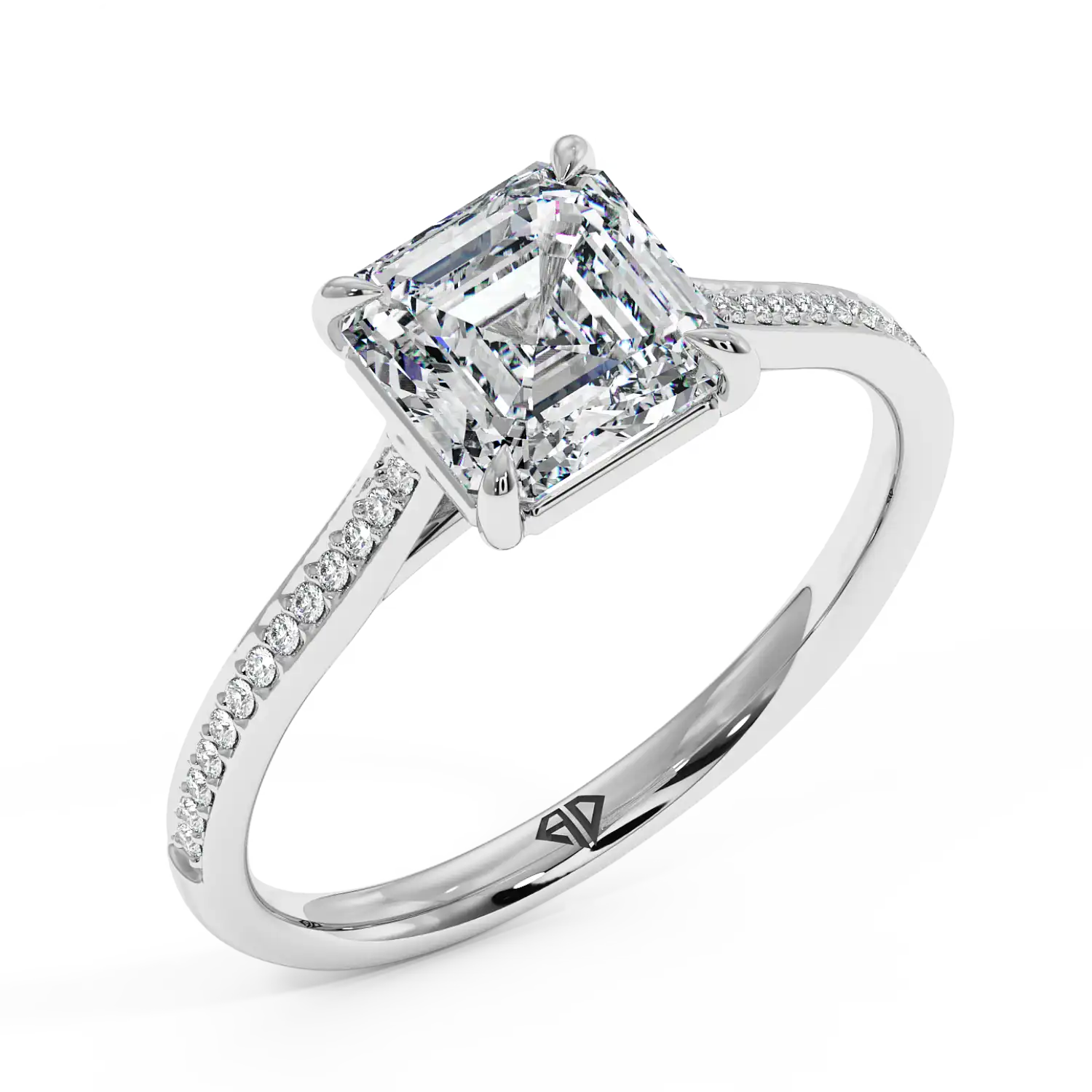 Platinum Poppy Pave Engagement Ring