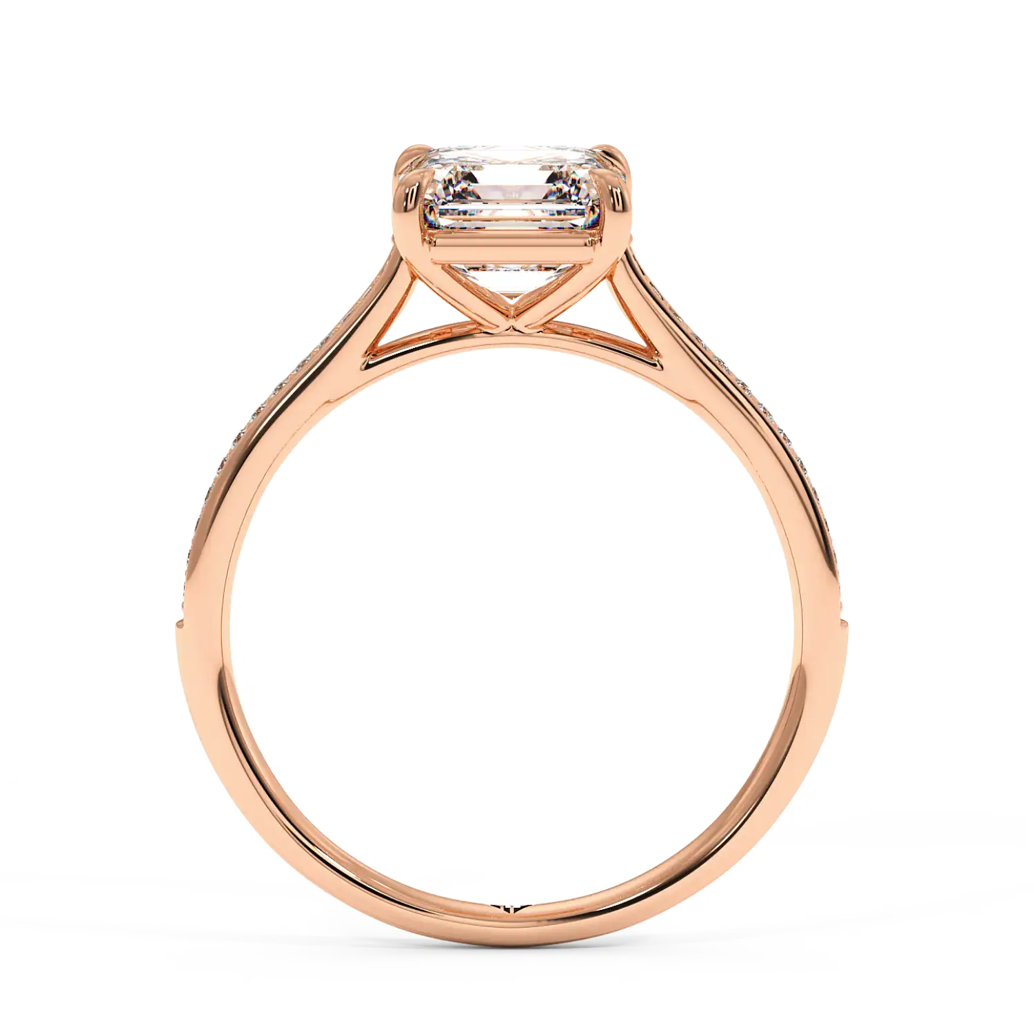 18K Rose Gold Poppy Pave Engagement Ring