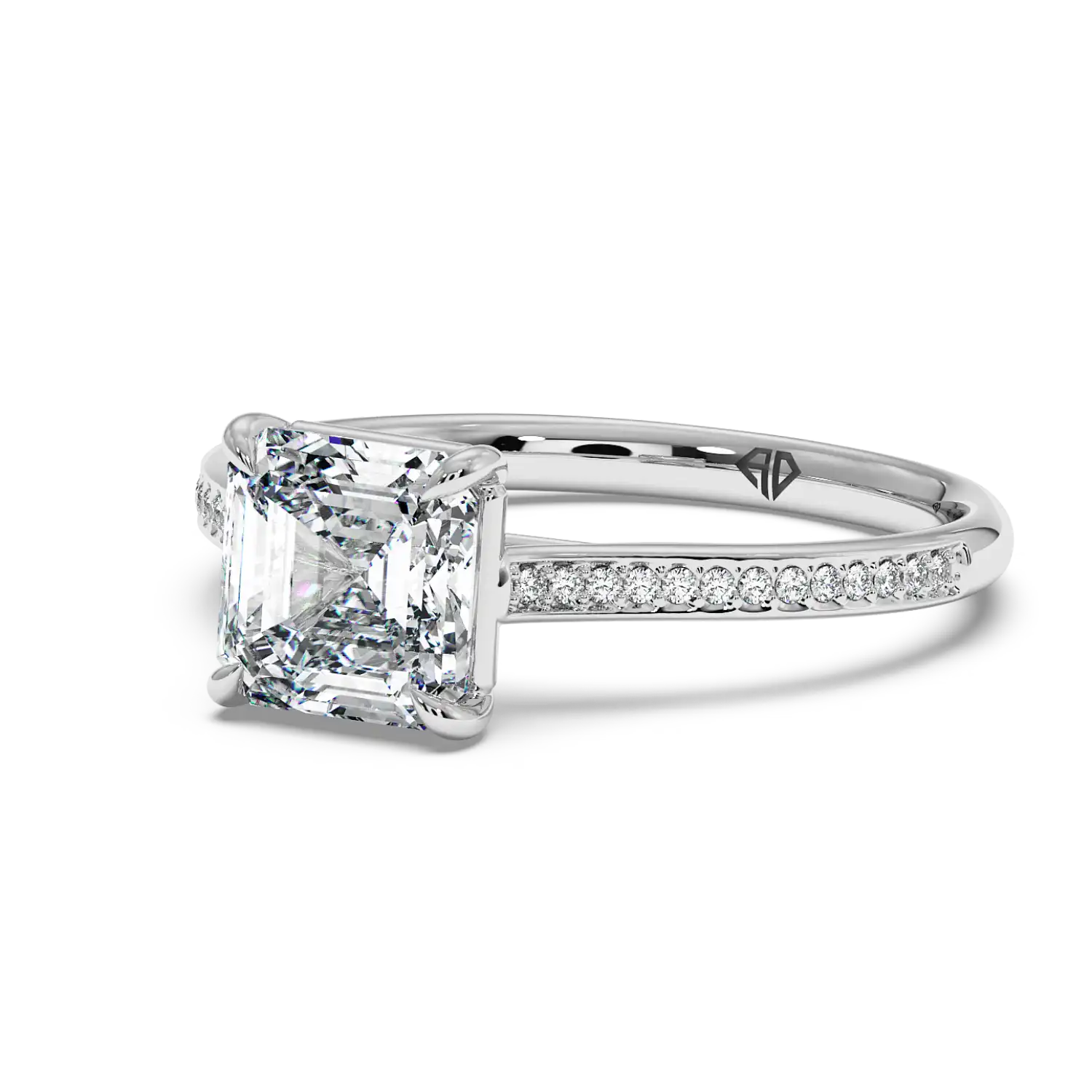 Platinum Poppy Pave Engagement Ring