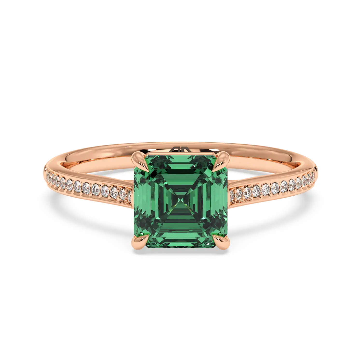 18K Rose Gold Poppy Pave Engagement Ring