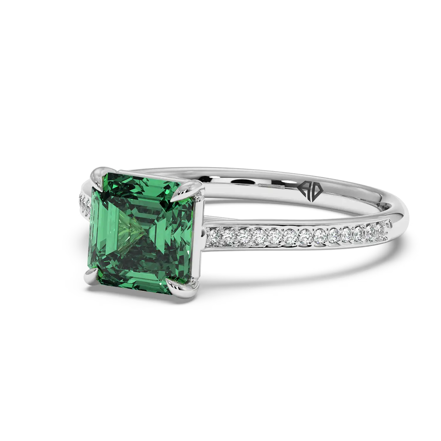 Platinum Poppy Pave Engagement Ring