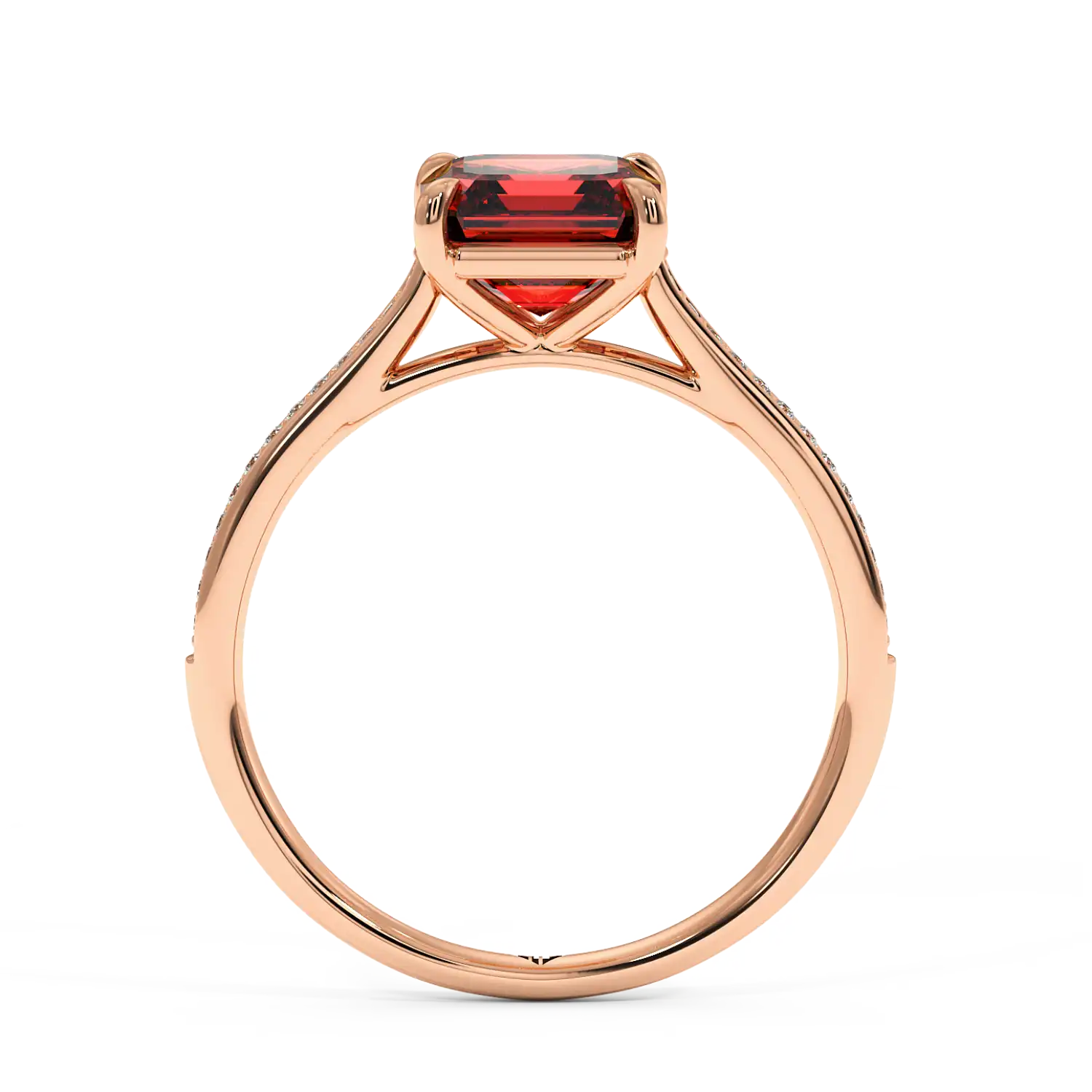 18K Rose Gold Poppy Pave Engagement Ring