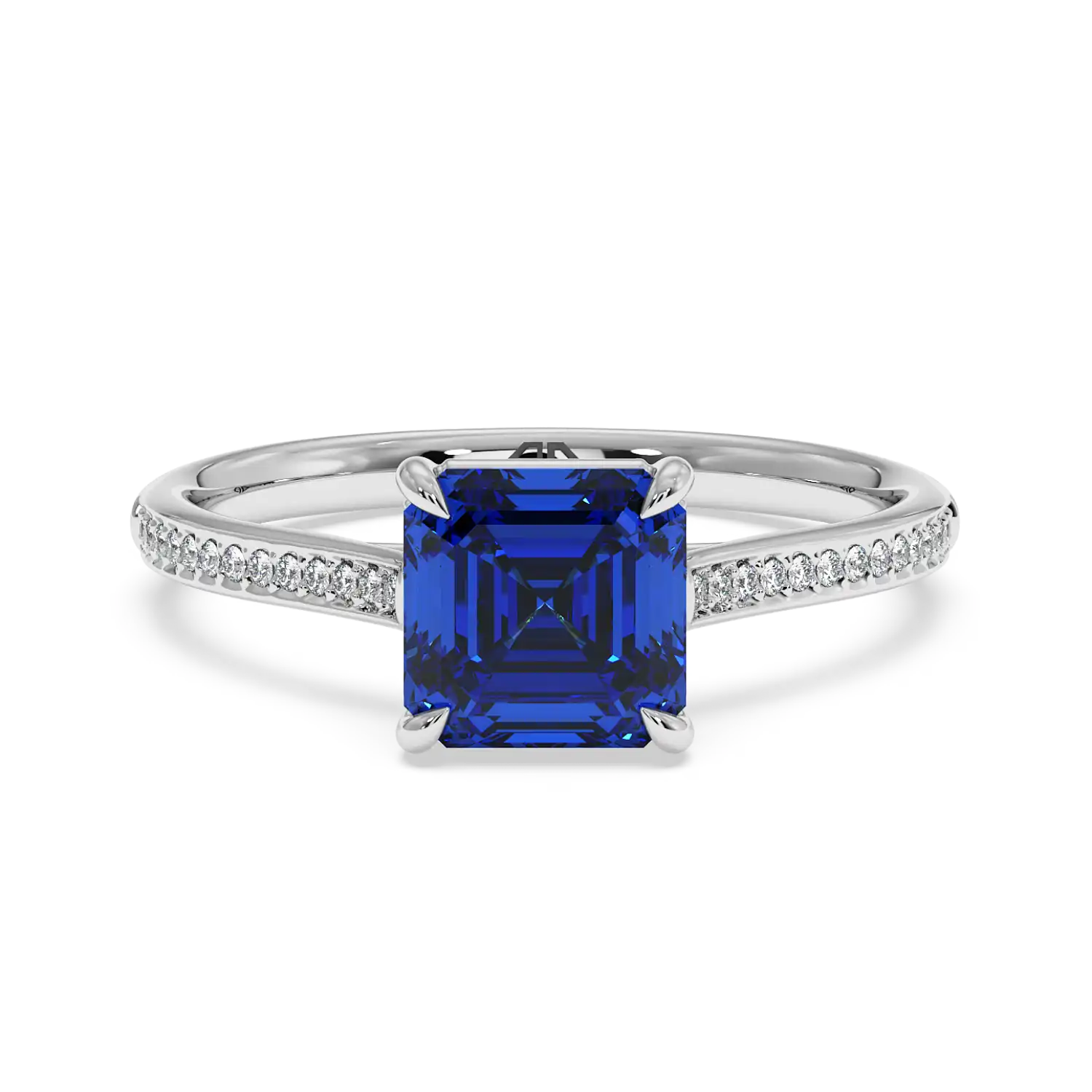 Platinum Poppy Pave Engagement Ring