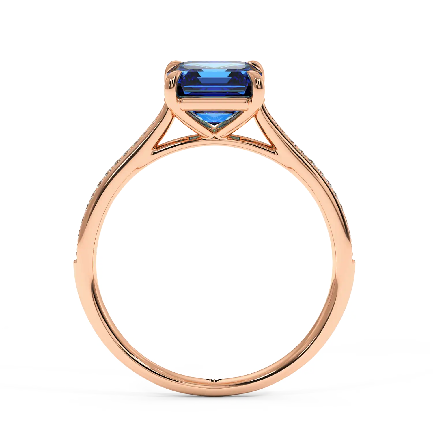 18K Rose Gold Poppy Pave Engagement Ring