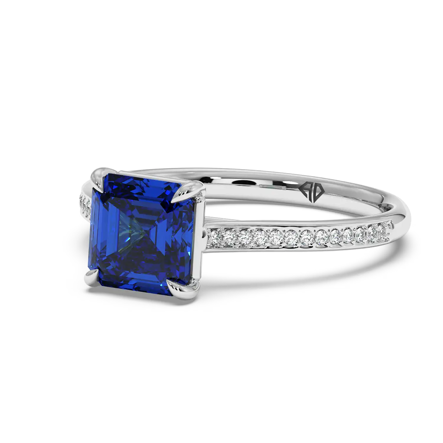 Platinum Poppy Pave Engagement Ring