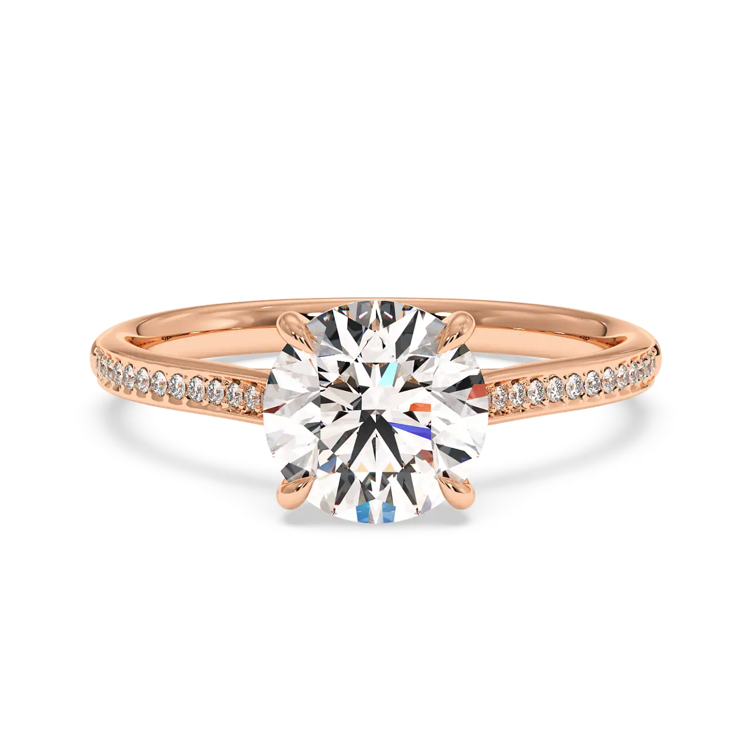 18K Rose Gold Poppy Pave Engagement Ring