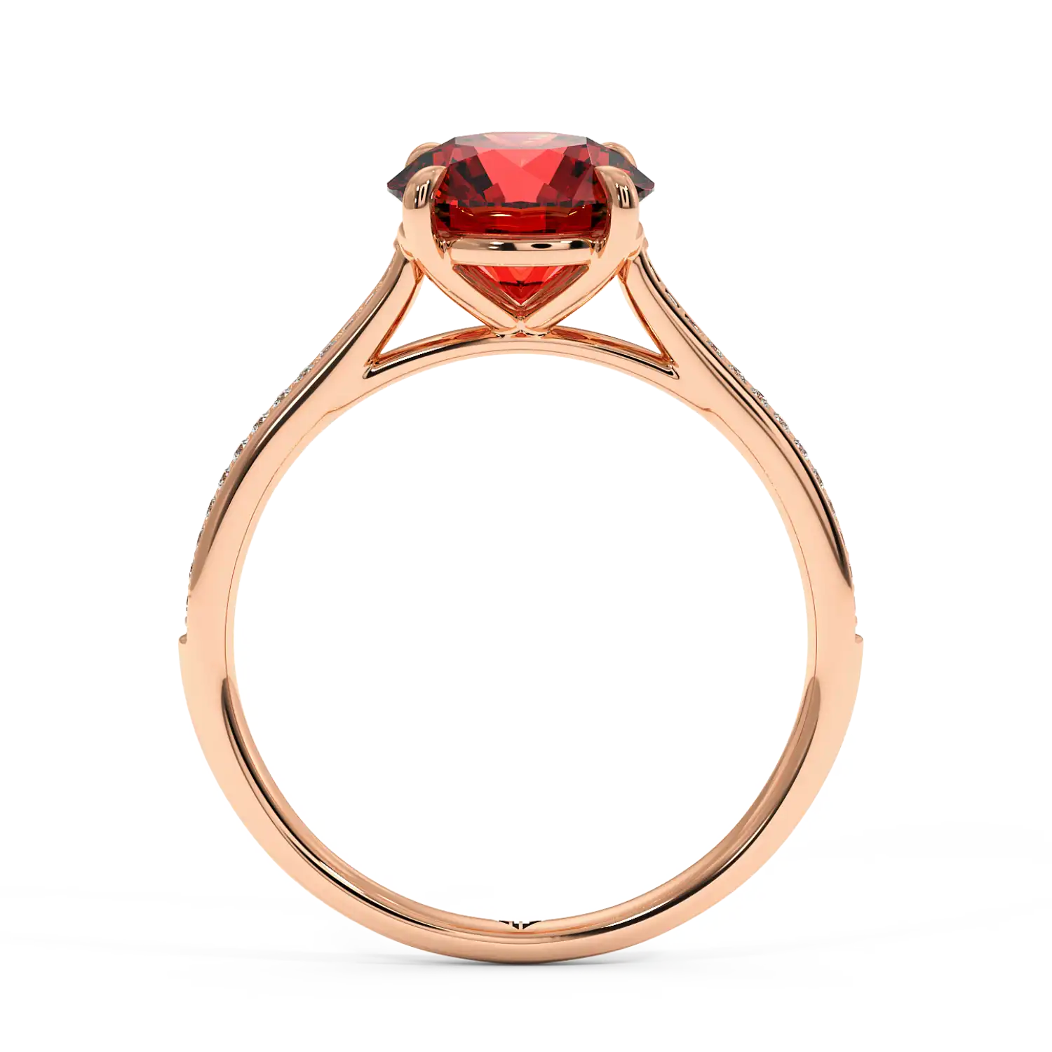 18K Rose Gold Poppy Pave Engagement Ring