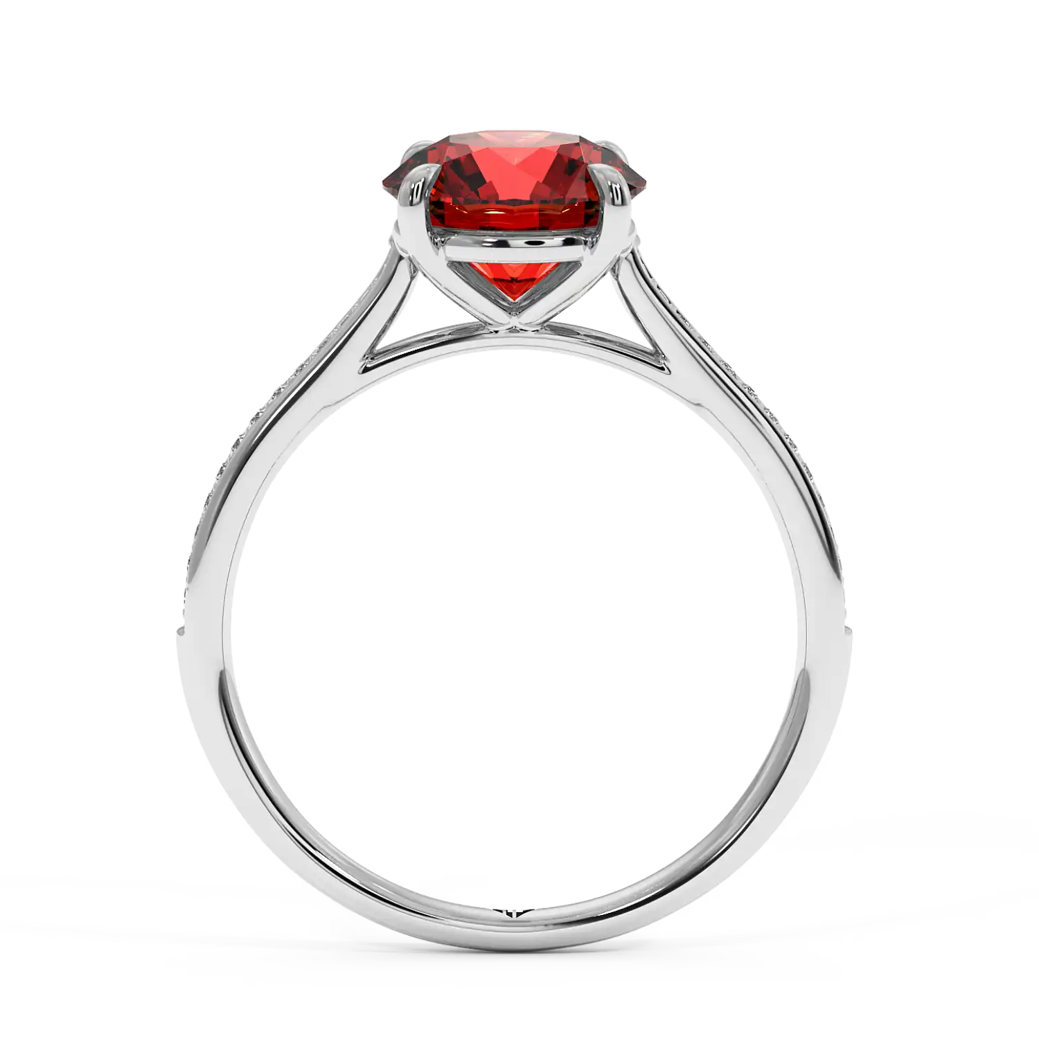 18K White Gold Poppy Pave Engagement Ring