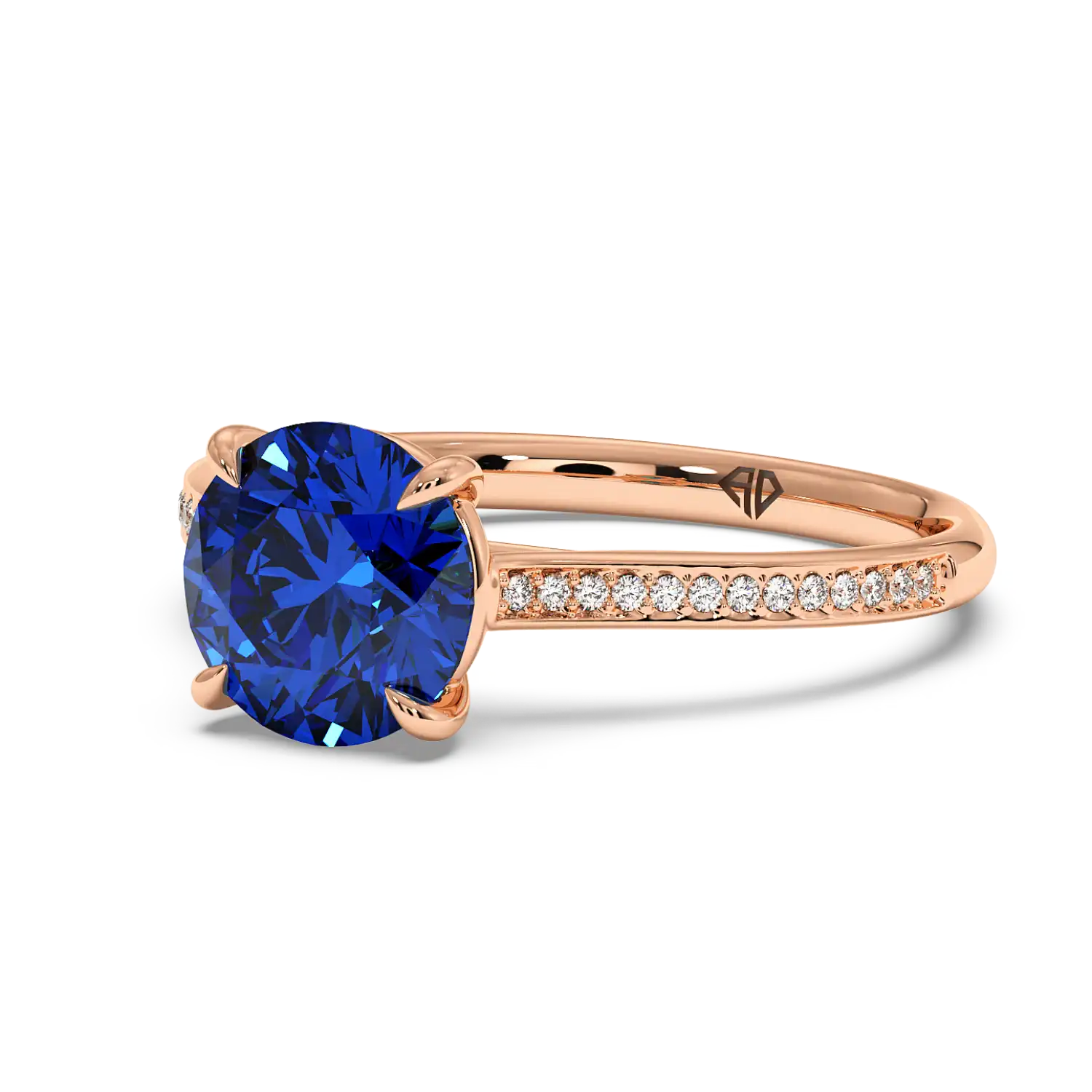 18K Rose Gold Poppy Pave Engagement Ring