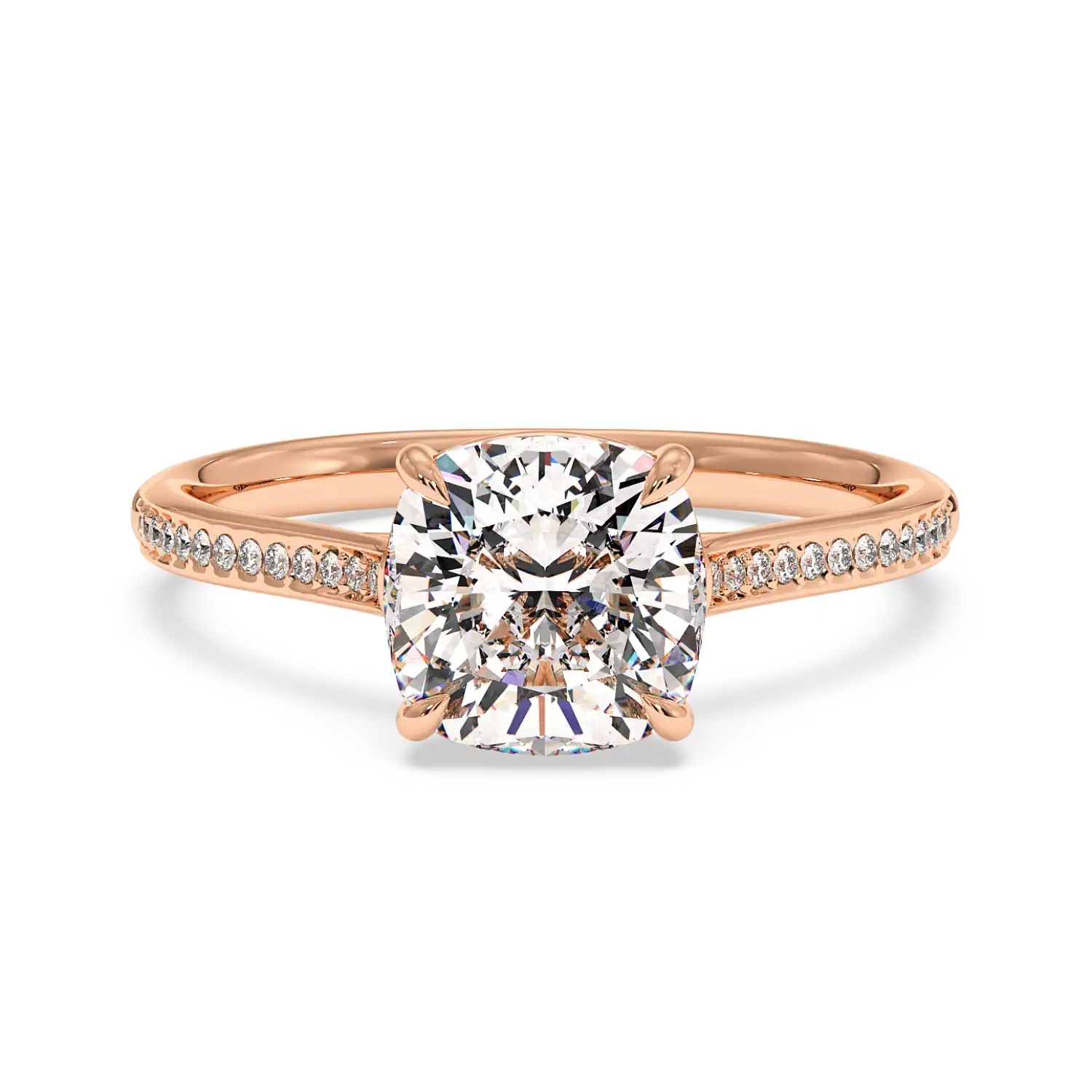 18K Rose Gold Poppy Pave Engagement Ring