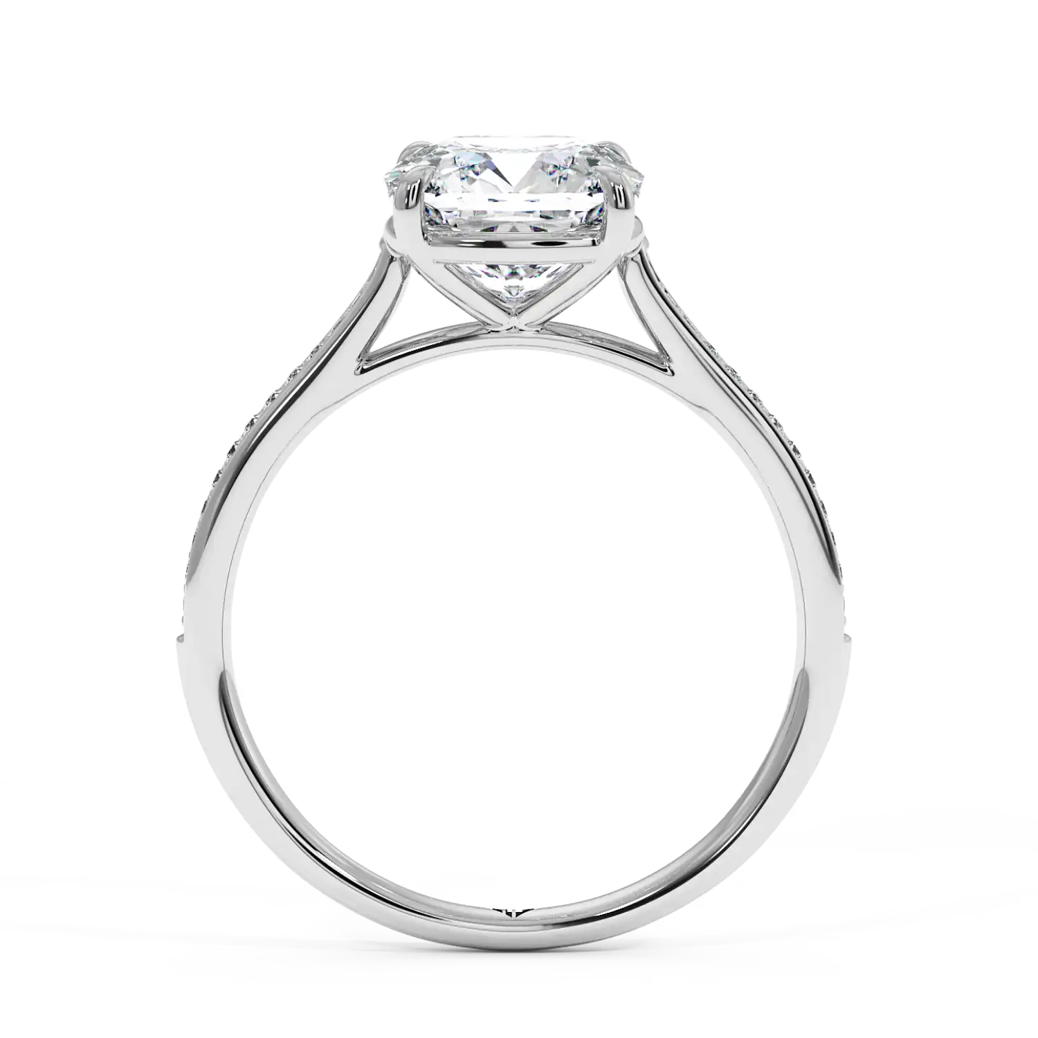 Platinum Poppy Pave Engagement Ring