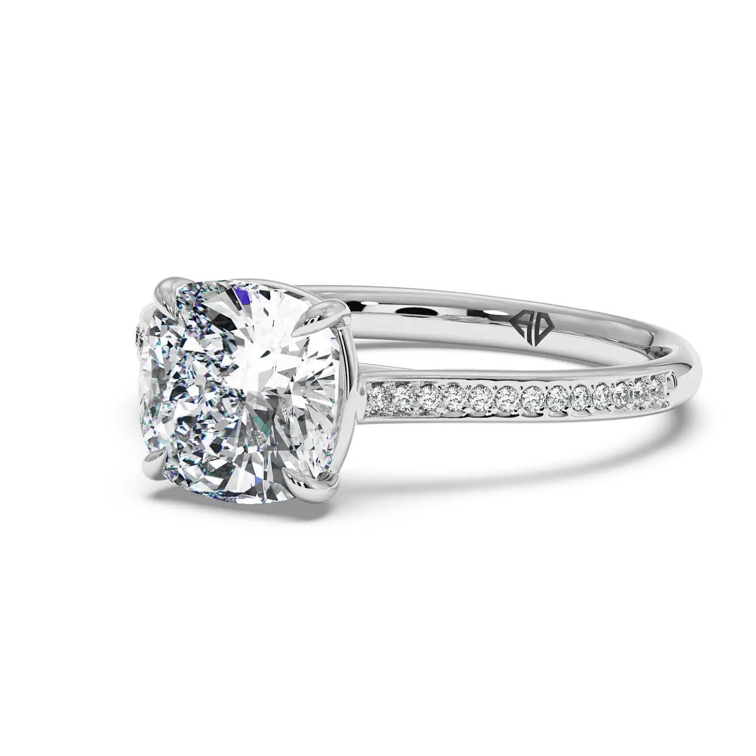 Platinum Poppy Pave Engagement Ring